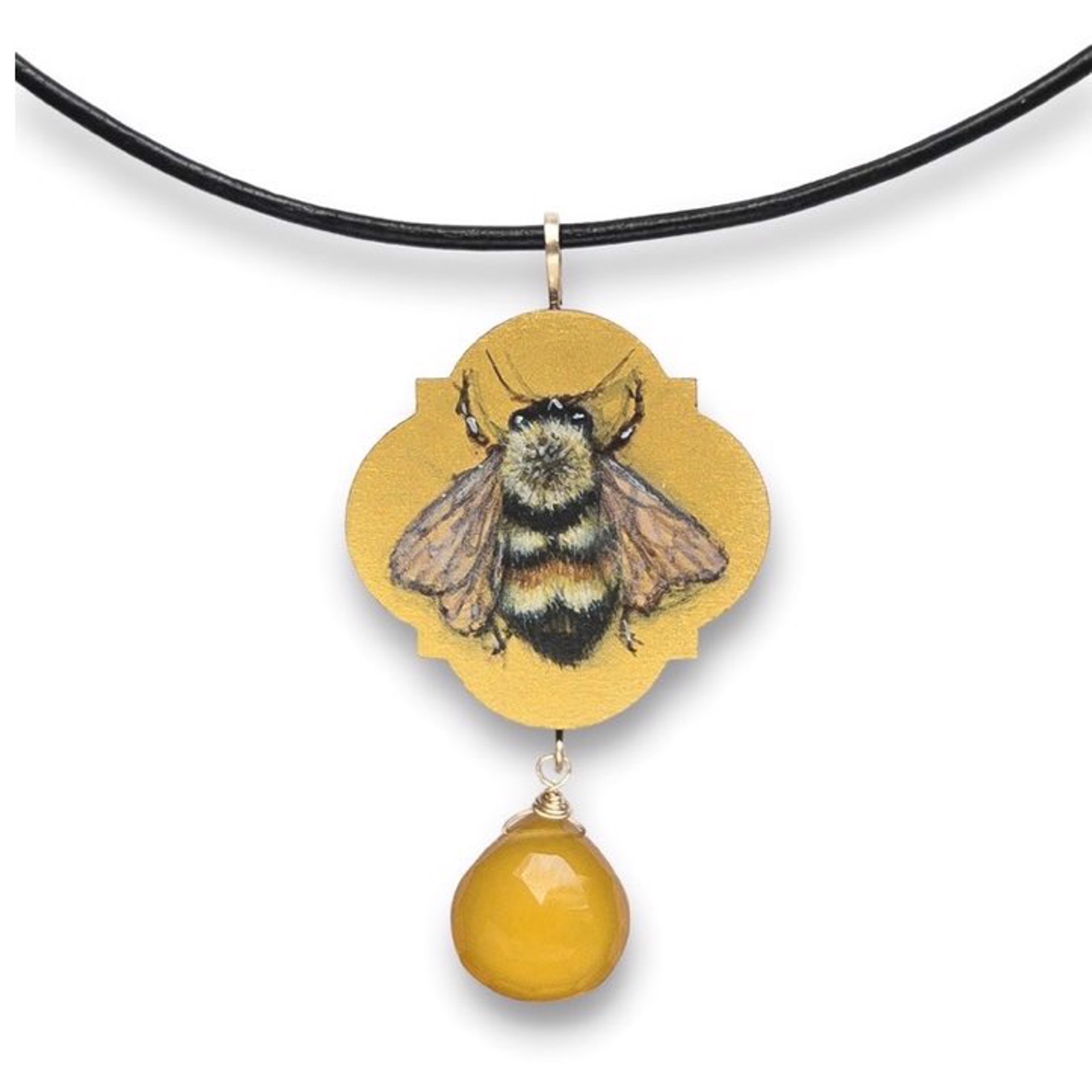 Bumblebee Pendant with Chalcedony by Christina Goodman