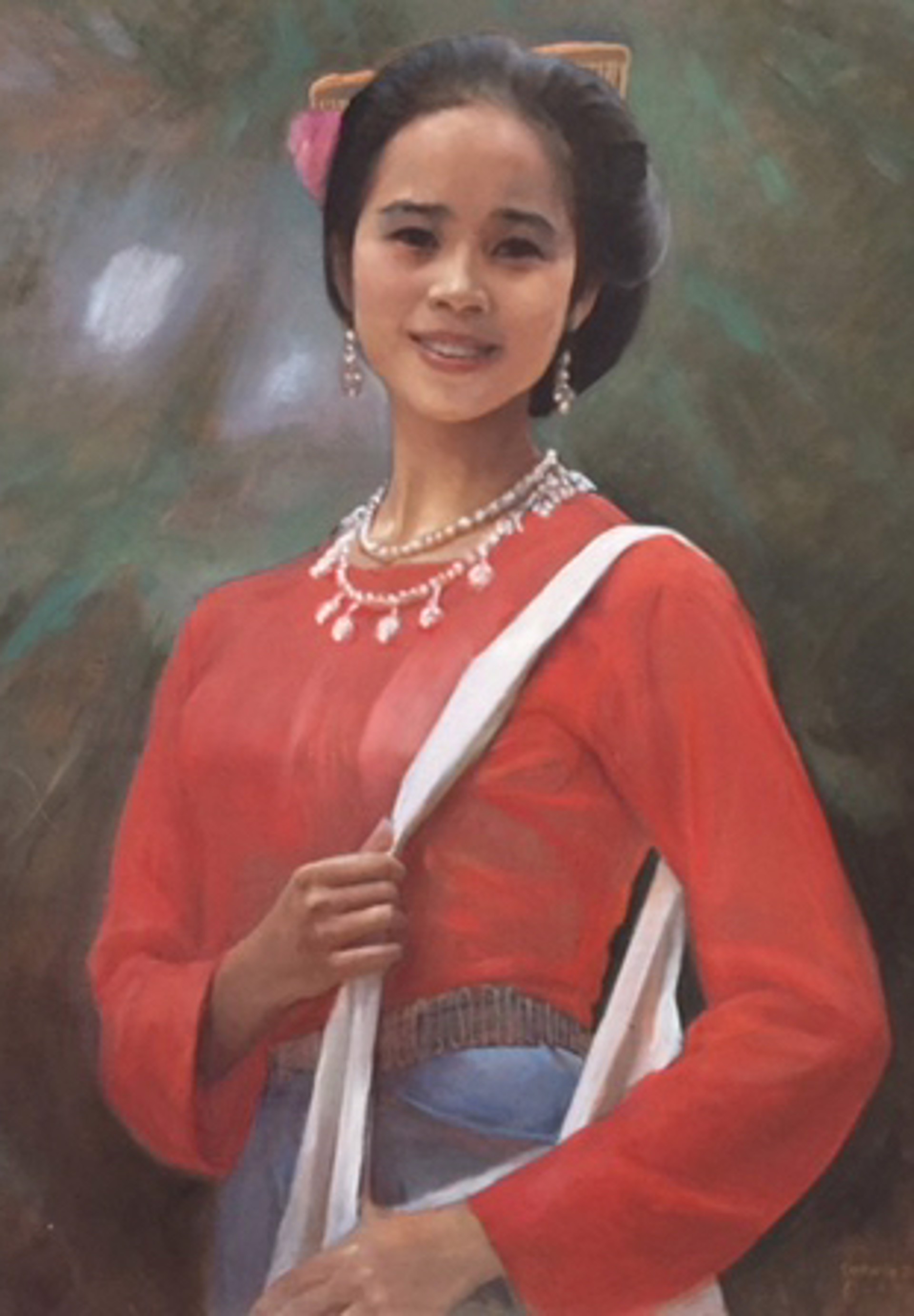 Woman in Red by Shang Ding