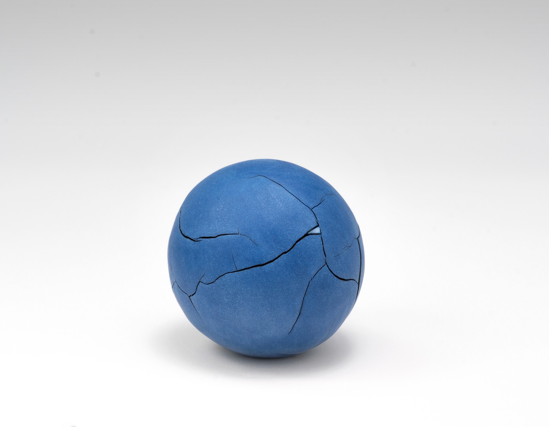Blue Porcelain Sphere by Liza Riddle