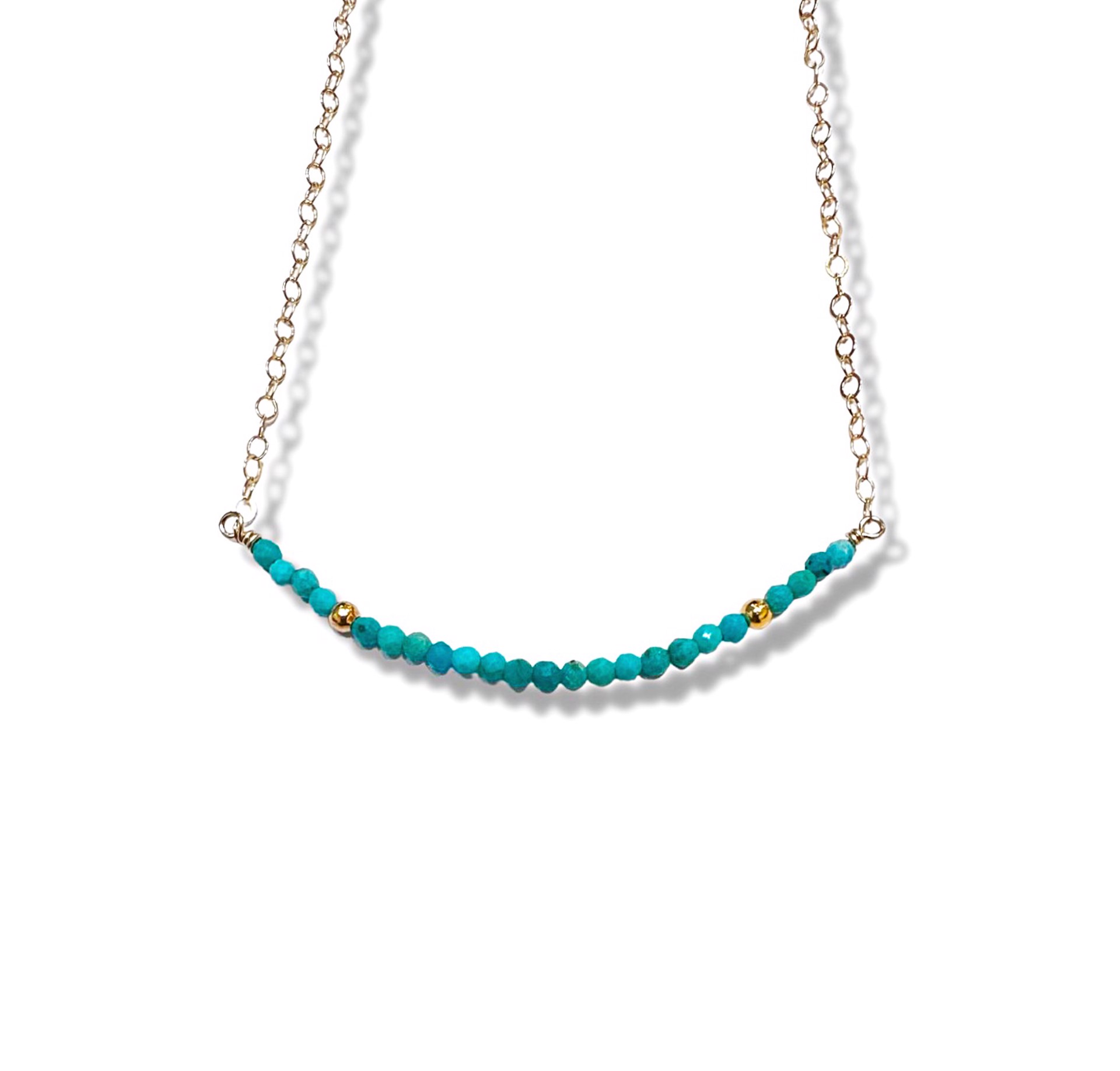 Necklace - Sleeping Beauty Turquoise with 14K Gold by Julia Balestracci