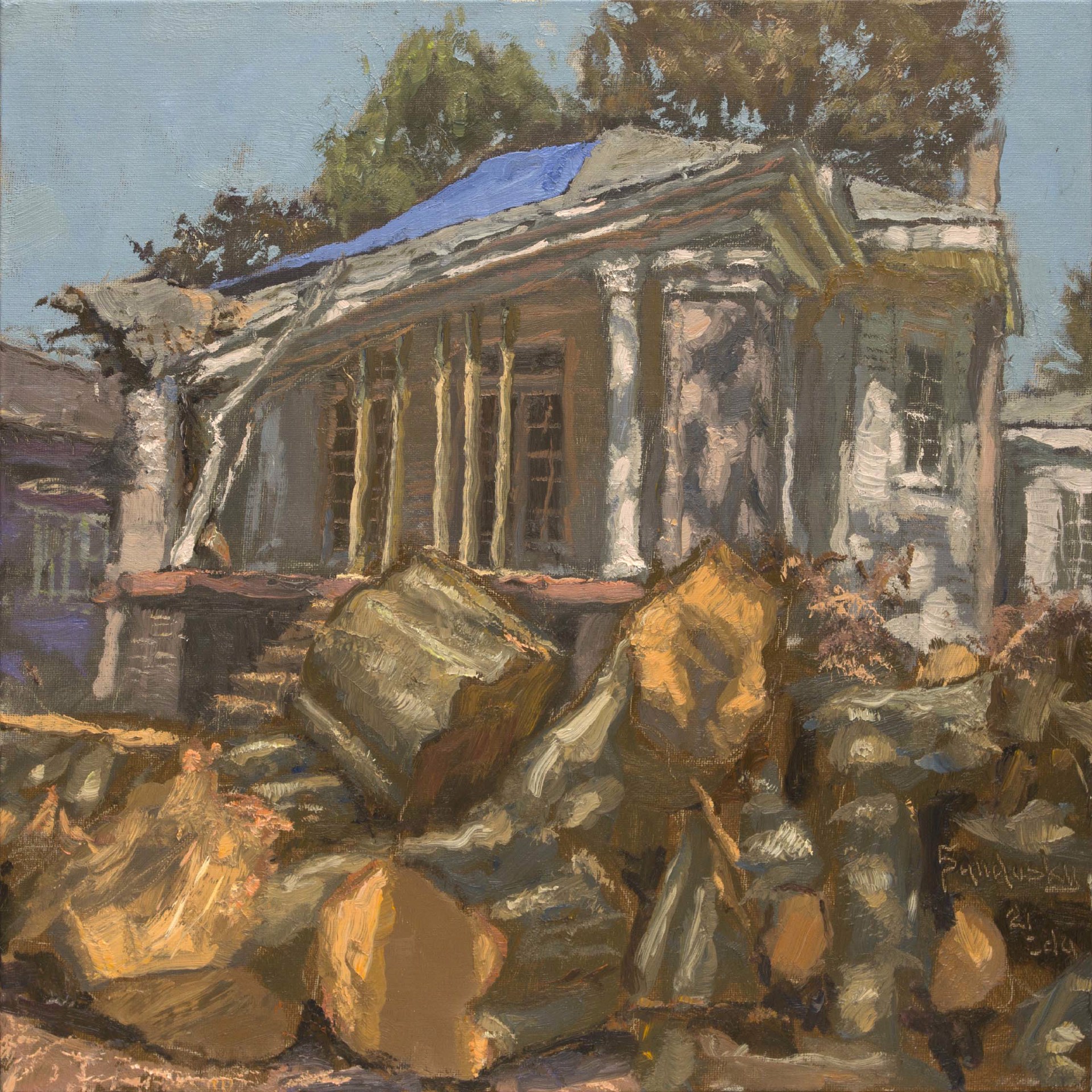 Cut Wood and Wrecked House by Phil Sandusky