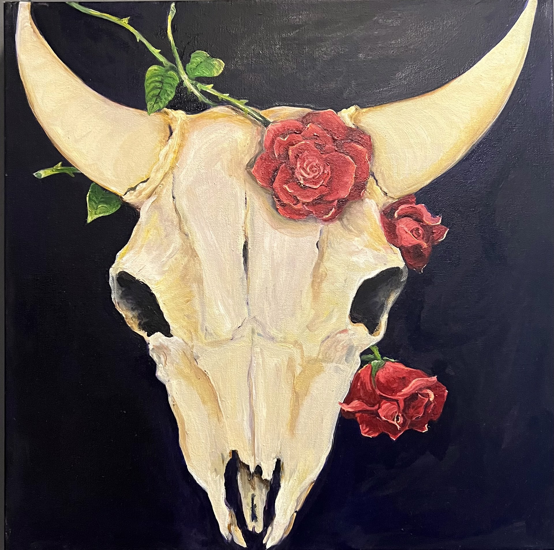 Bones and Roses  (Skull) by Stacey Harms