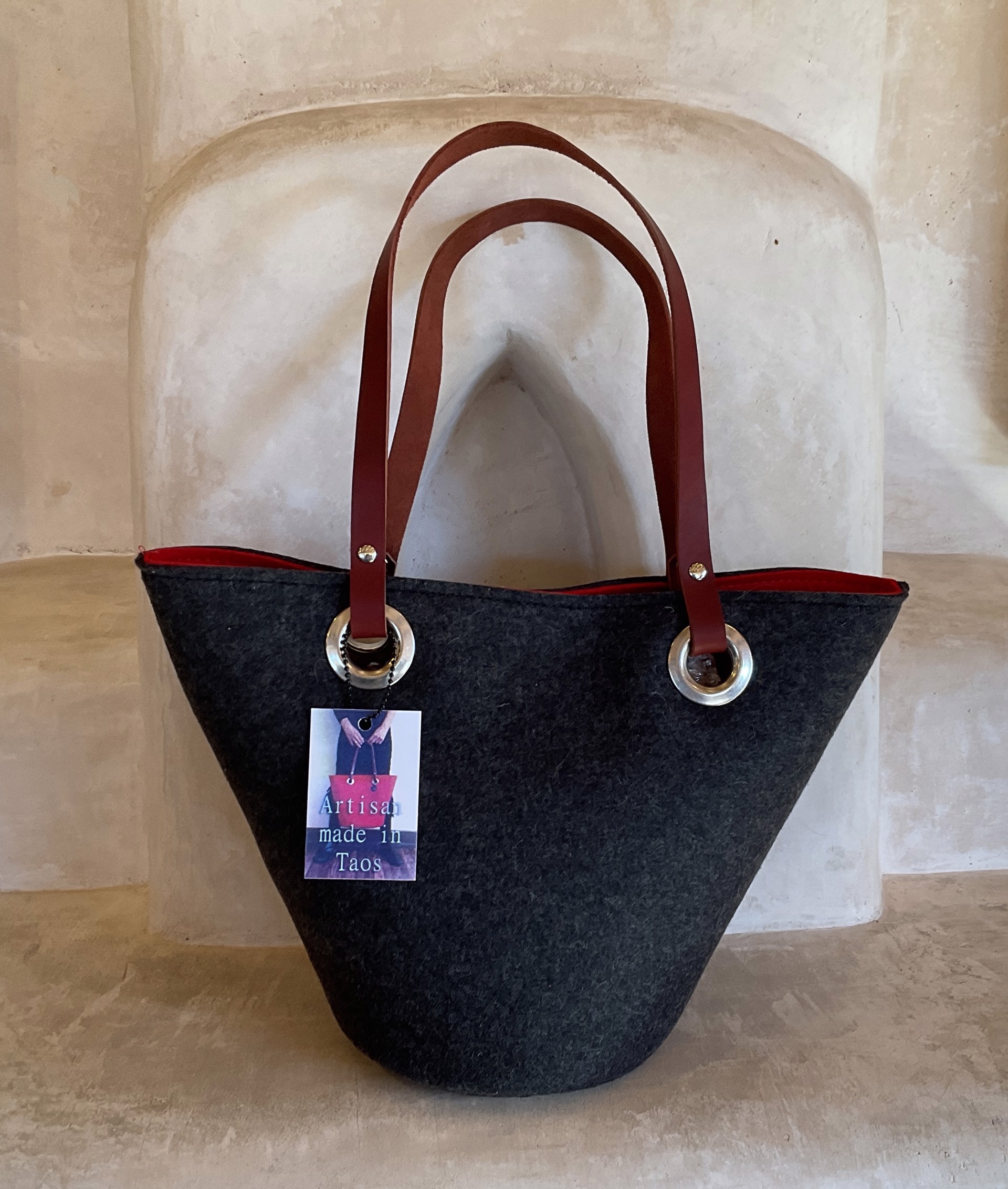 129 SMALL Black Merino Wool Handbag by Jill Rounds