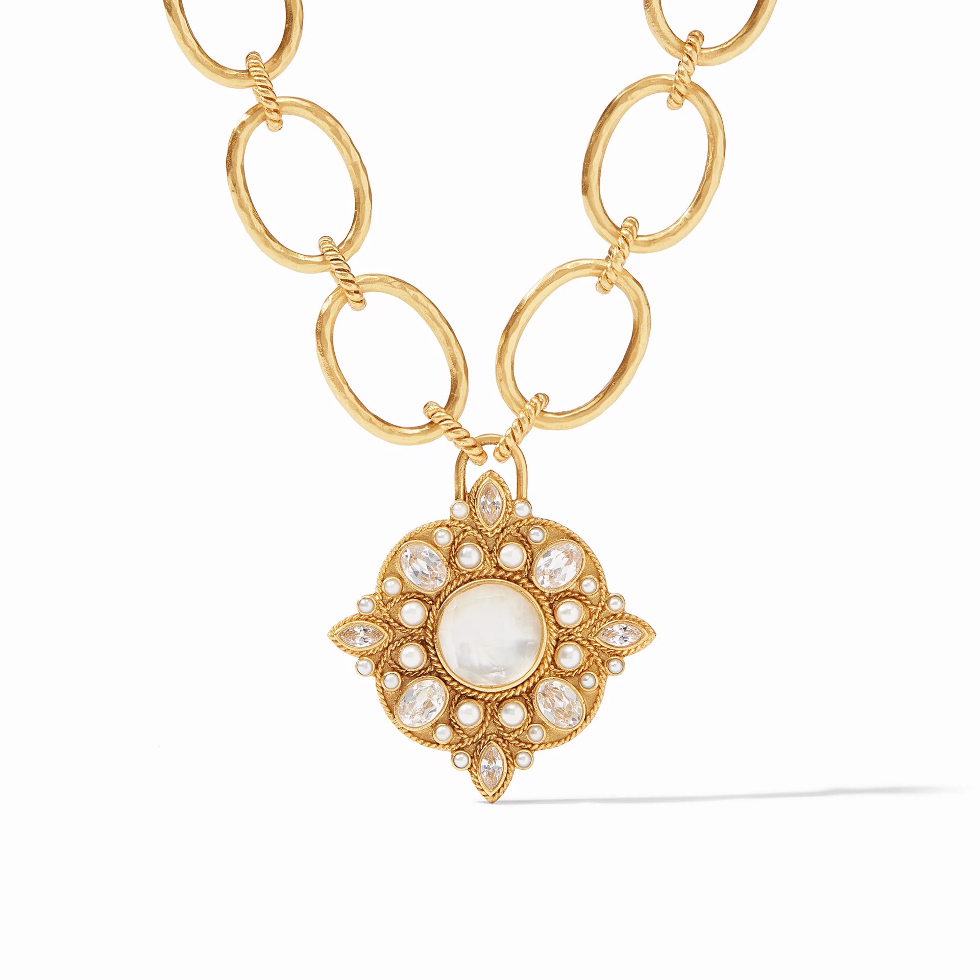 Monaco Statement Necklace - Iridescent Clear Crystal by Julie Vos