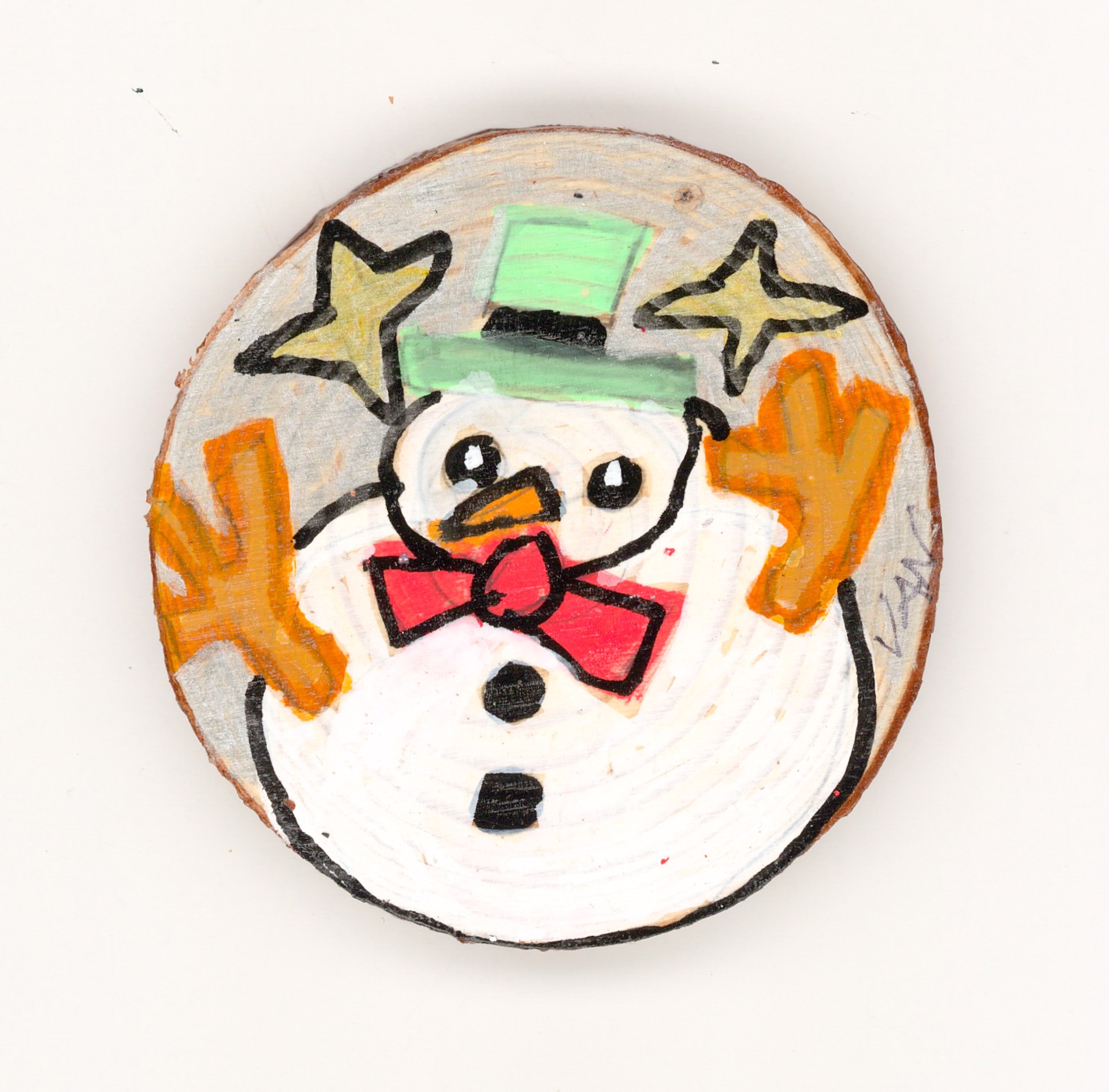 Snowman/Abstract (ornament) by Vanessa Monroe