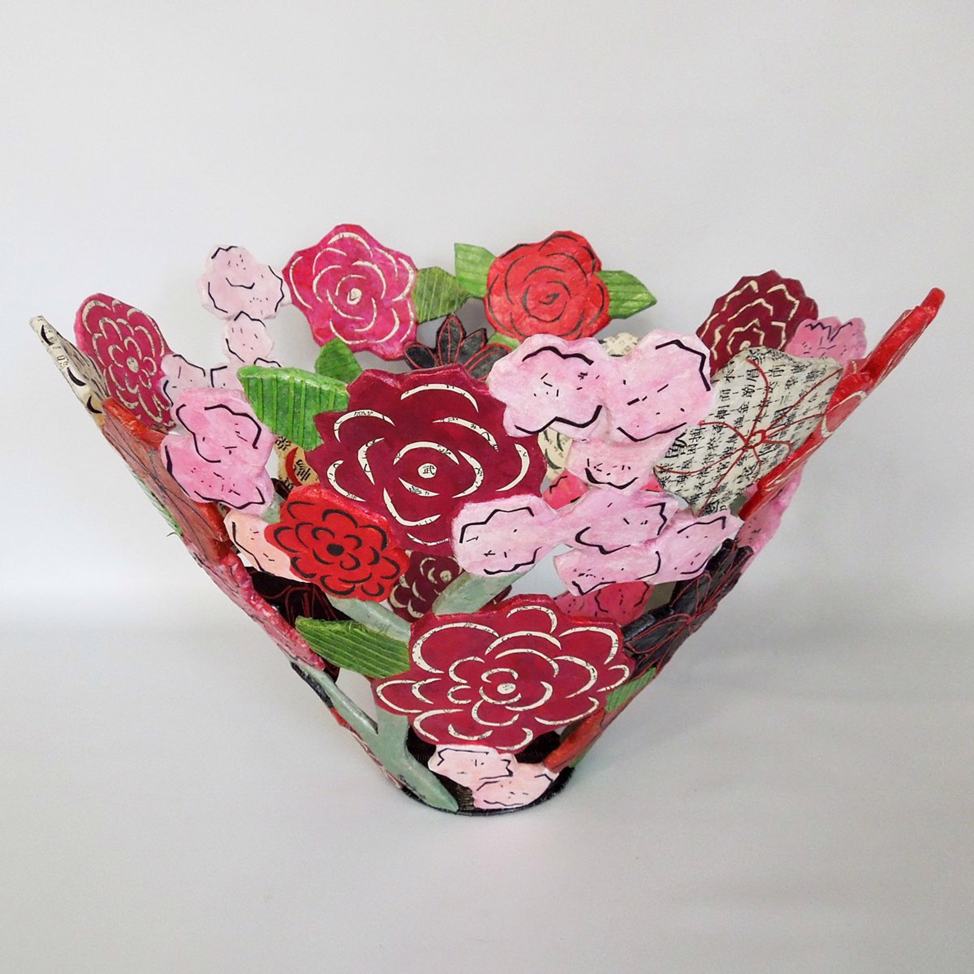 Wildflowers Of Japan Basket by Sally Prangley