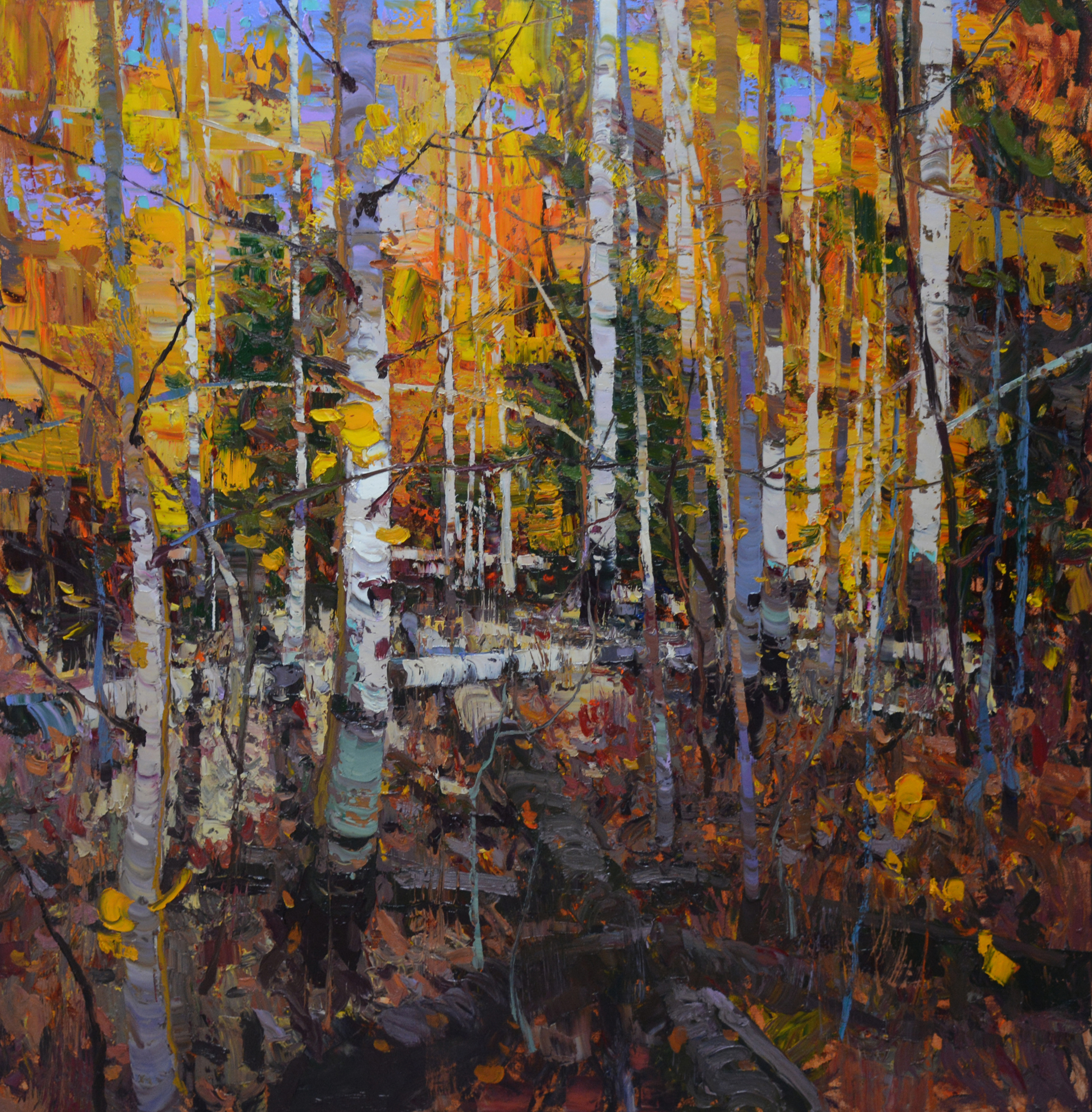 A Contemporary Fine Art Oil Painting By Silas Thompson Featuring A Rocky Mountain Forest In Fall, Available At Gallery Wild