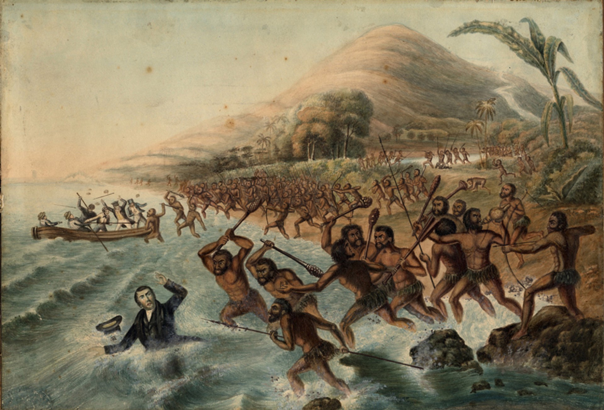 The Massacre of the Reverend J. Williams at Erromanga  in the South Seas by George Baxter