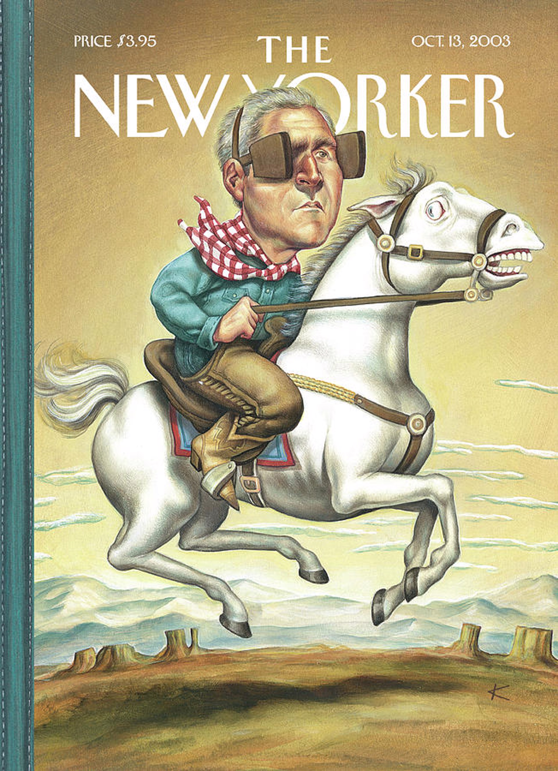 Cover for The New Yorker Magazine: That Vision Thing by Anita Kunz