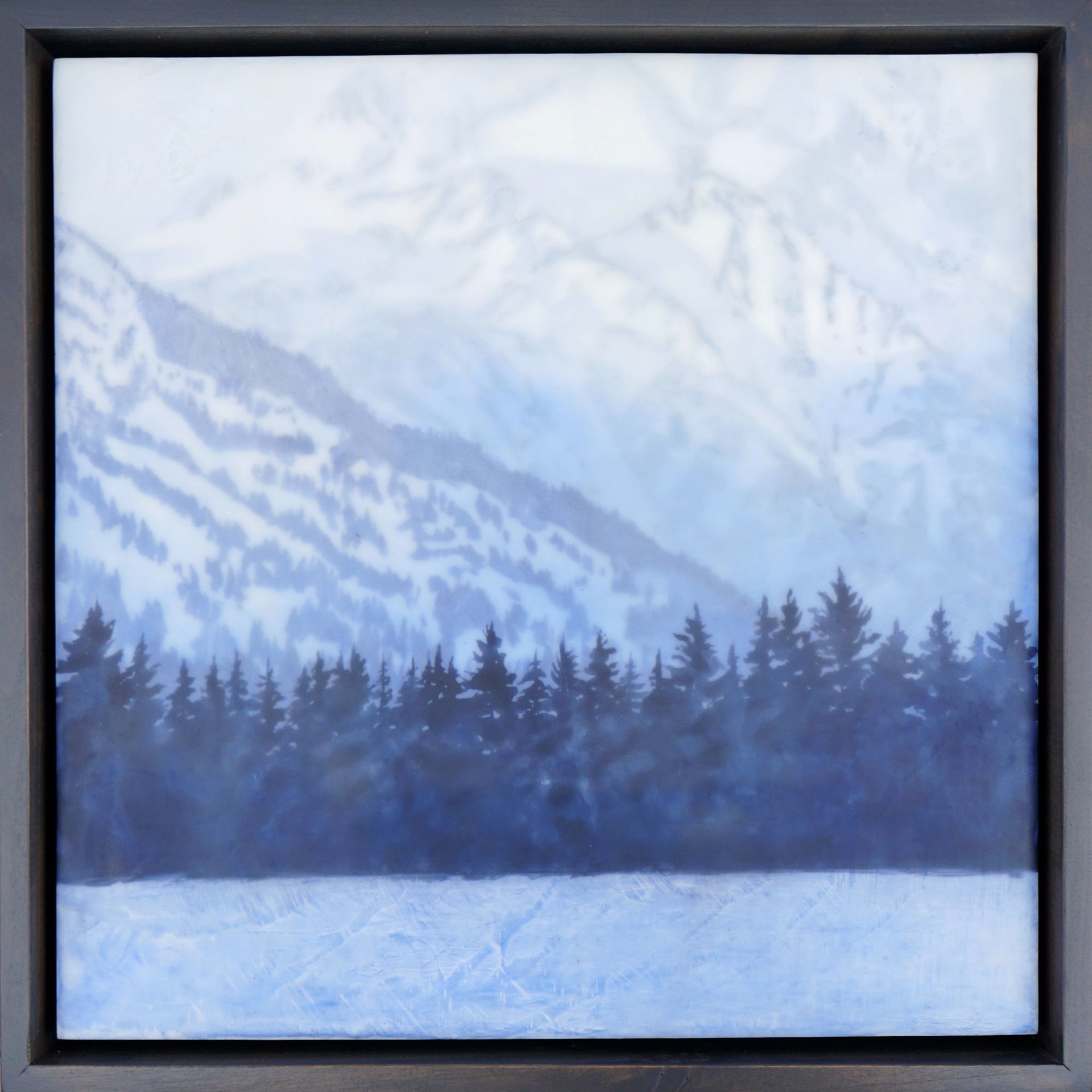Original Encaustic Landscape Painting By Bridgette Meinhold Featuring A Sloped Mountain Side