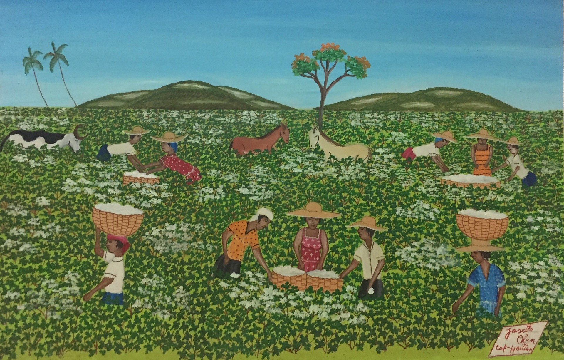 Cotton Fields #6-2-95MFN by Josette Obin (Cap-Haitian, b.1953)