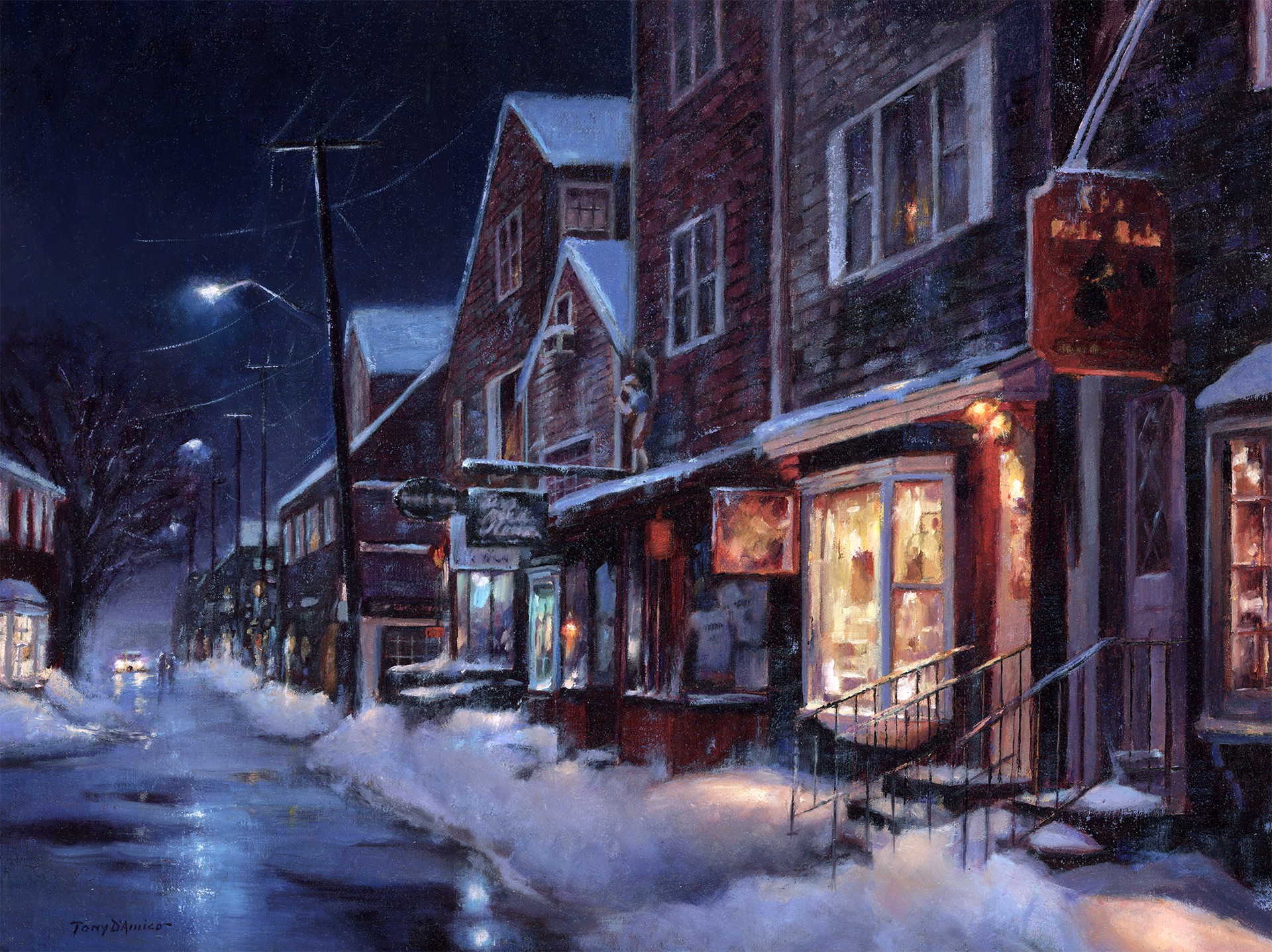 Winter Evening in Rockport by Tony D'Amico