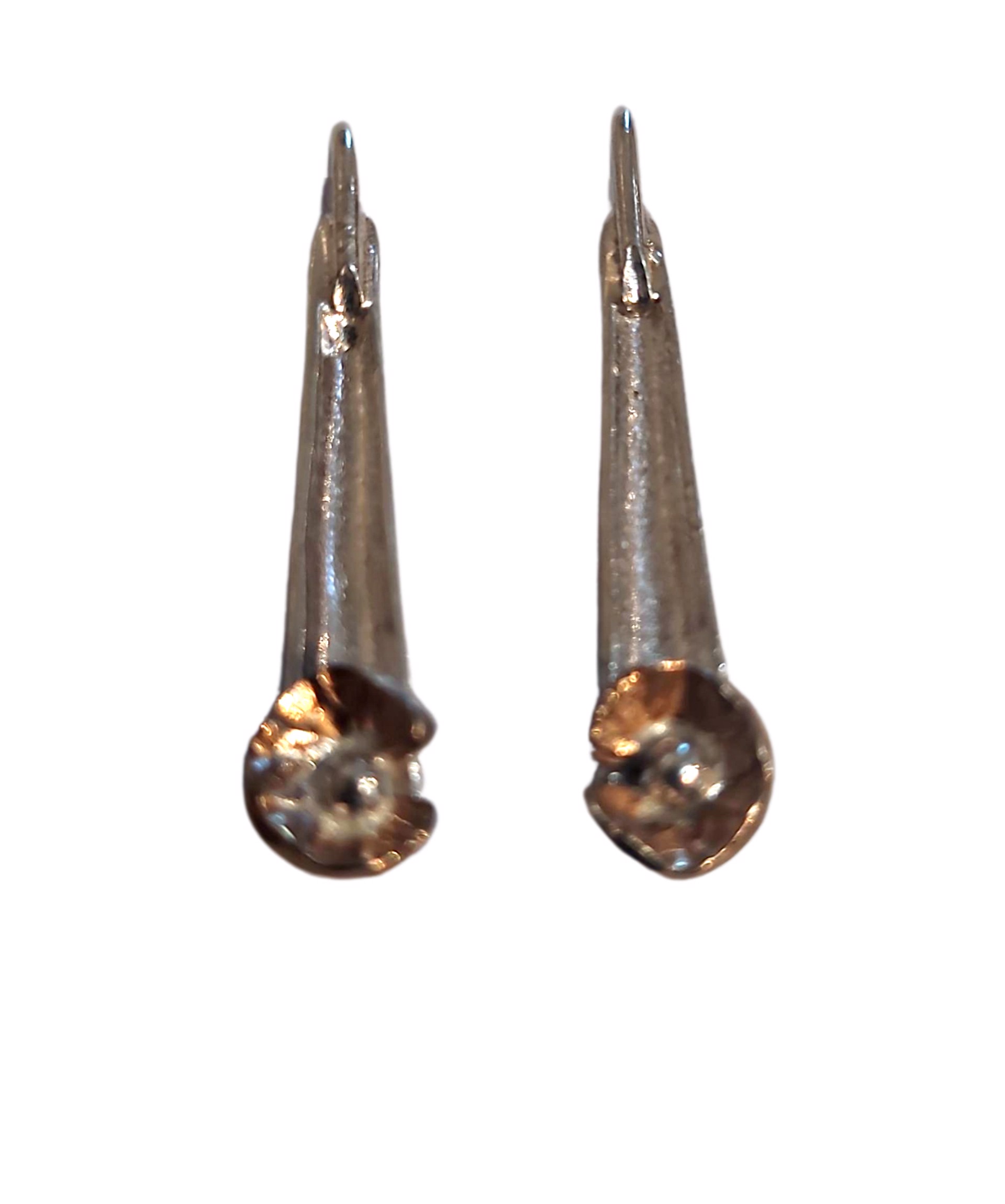 Earrings - Sterling Silver and 14k Gold Desert Poppy Small by Pattie Parkhurst