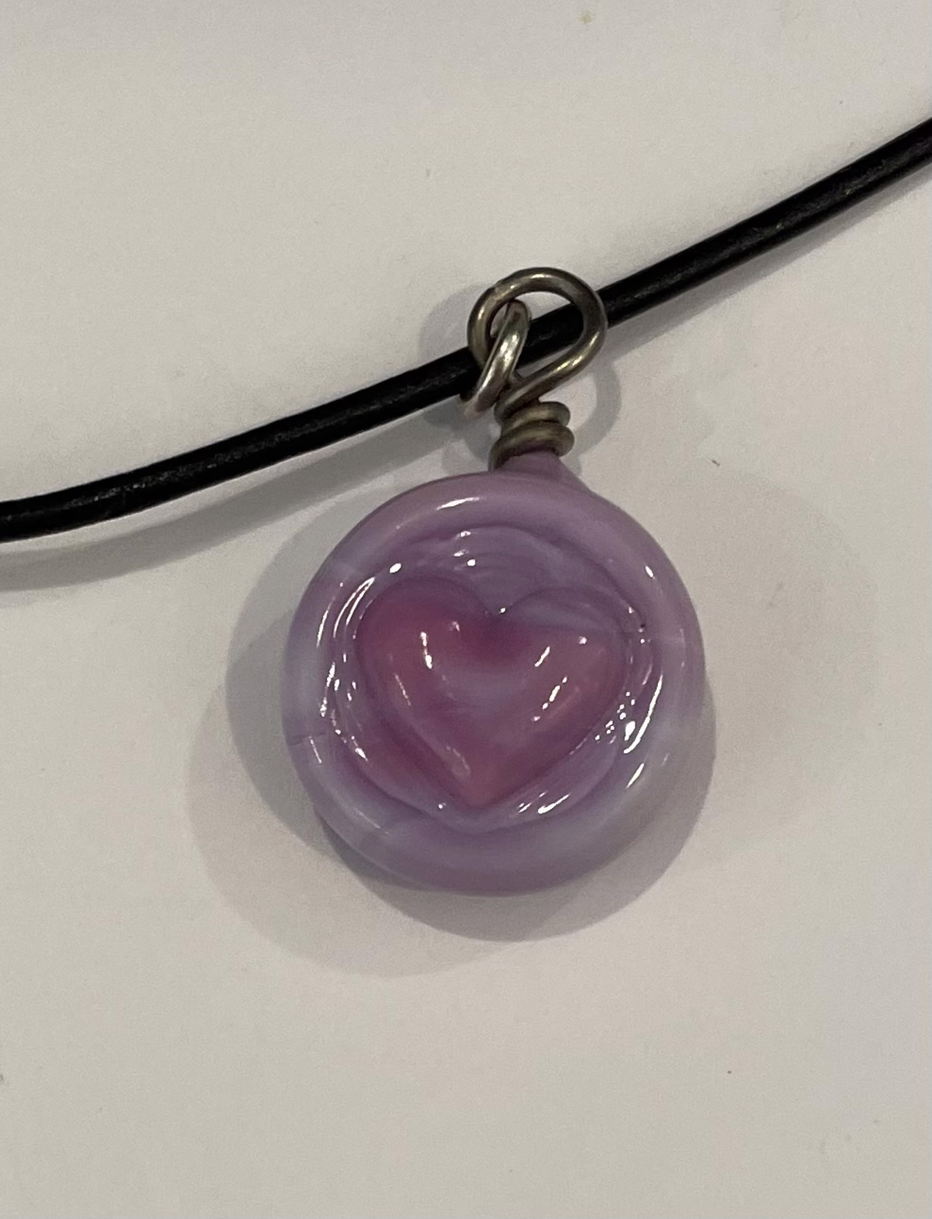 Lavender Heart Necklace by Emelie Hebert