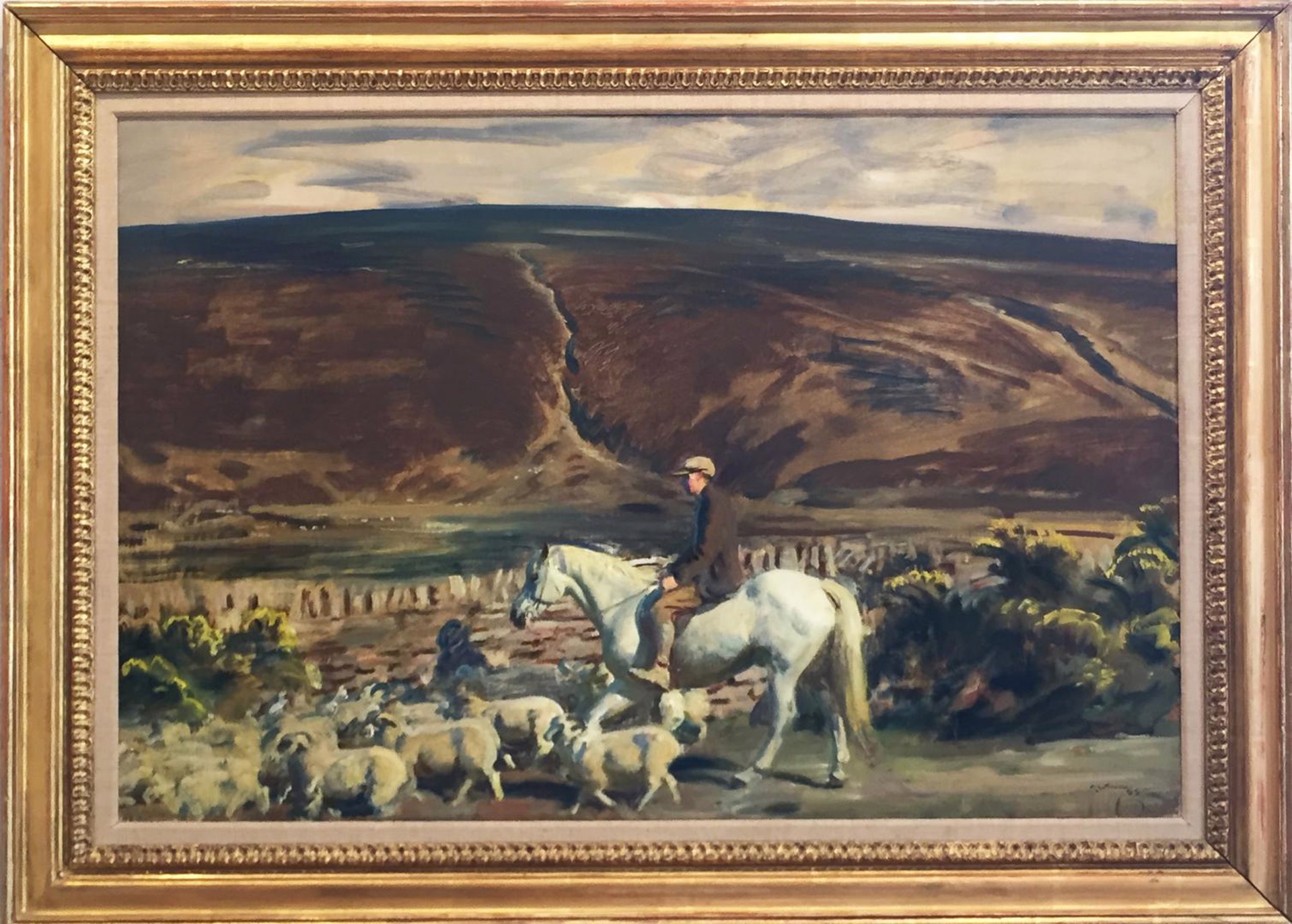 Herding the Sheep Exmoor by Sir Alfred J. Munnings