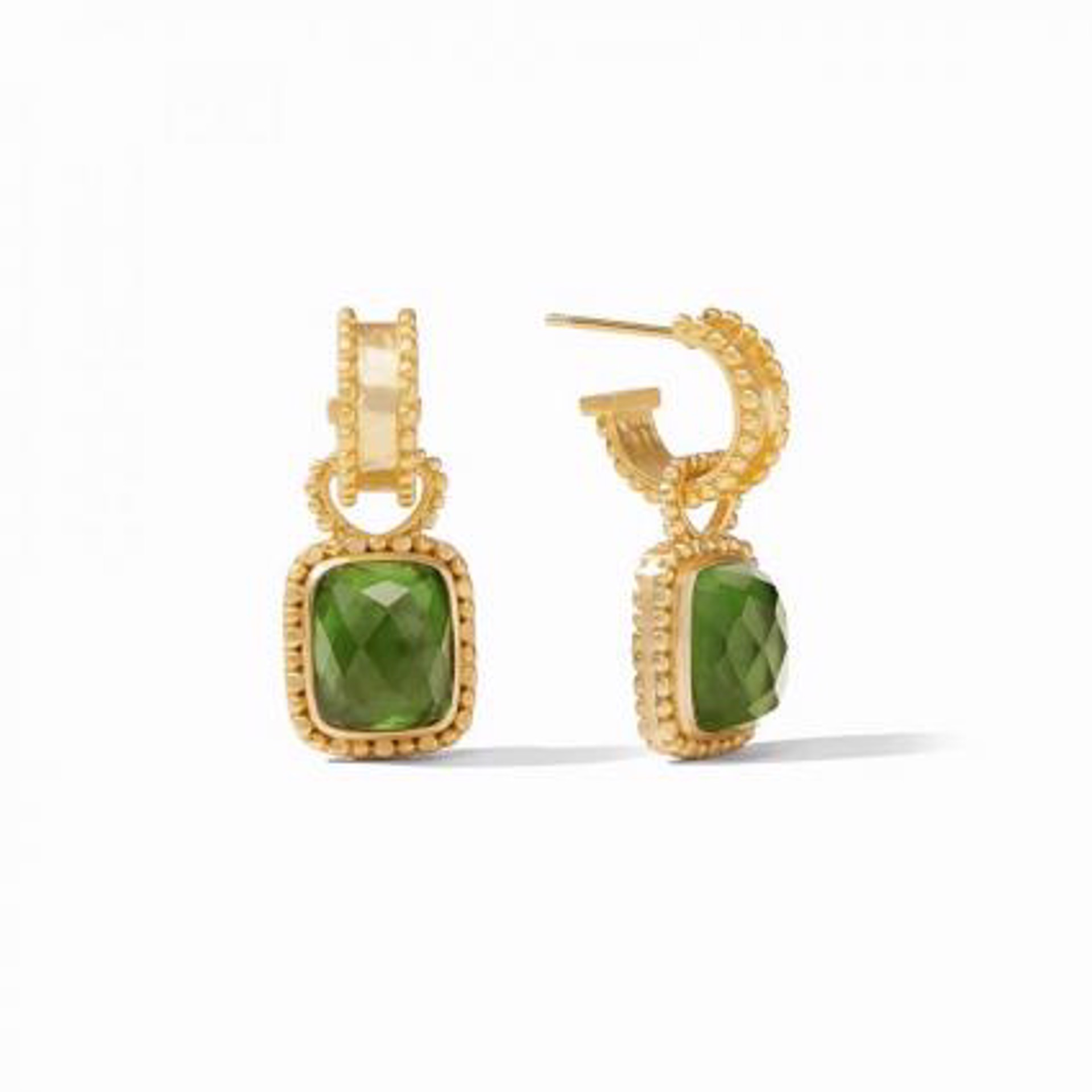 Marbella Hoop & Charm Earring - Iridescent Jade Green by Julie Vos