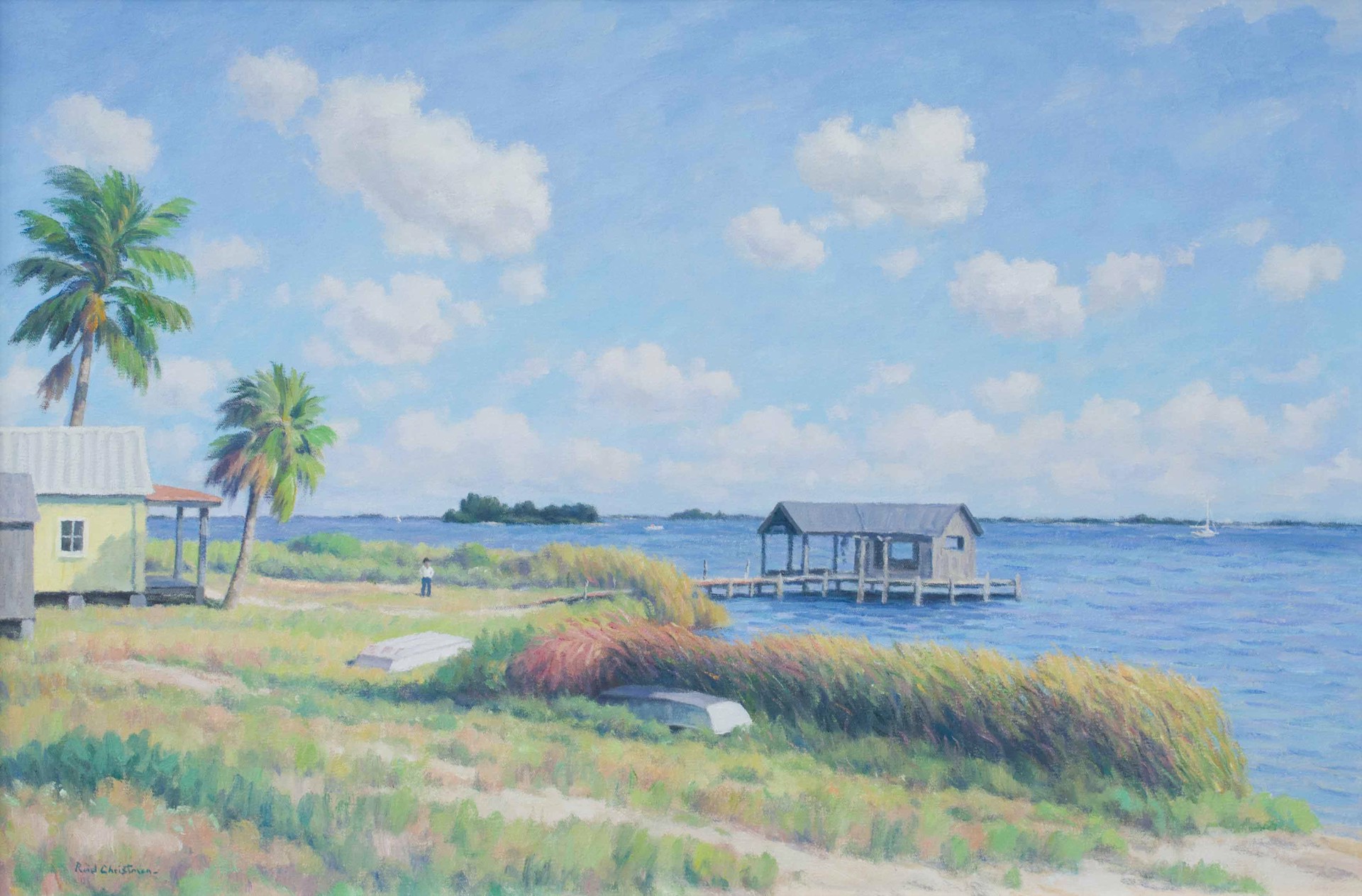 Yellow House by the River by Reid Christman