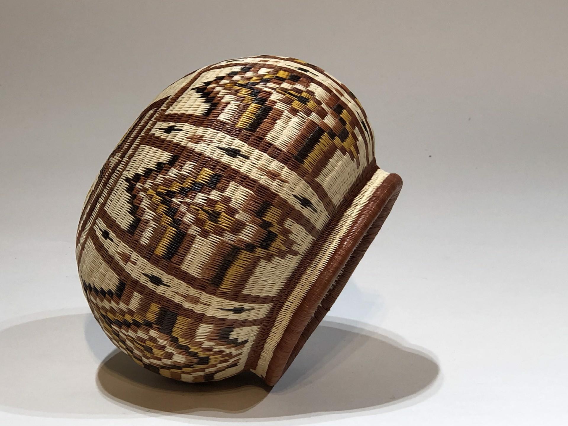 Red Gold black and White geometric basket sw584(1209) by Wounaan & Embera Panama Rainforest Baskets Wounaan