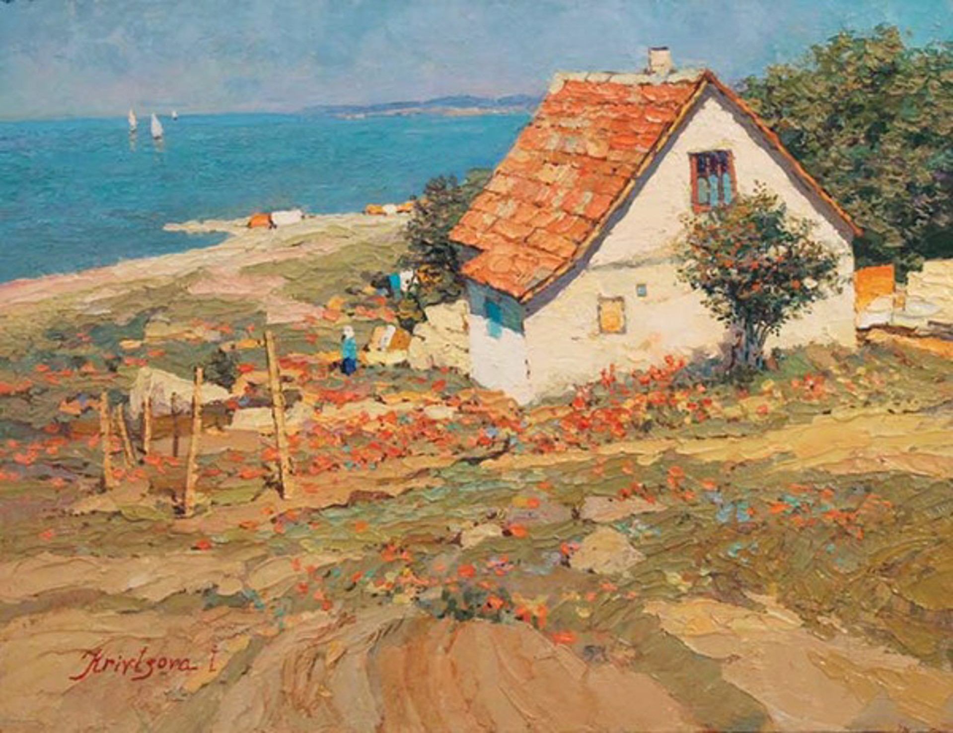 Cottage on the Sea by Irina Krivtsova