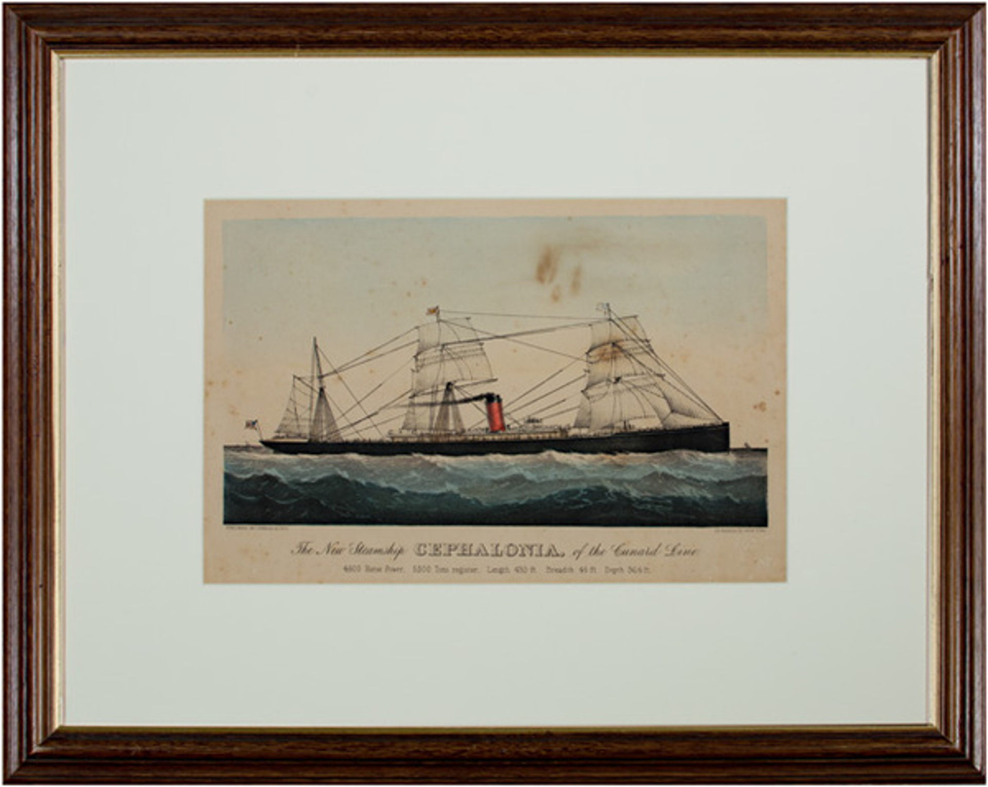 The New Steamship Cephalonia, The Cunard Line by Currier & Ives