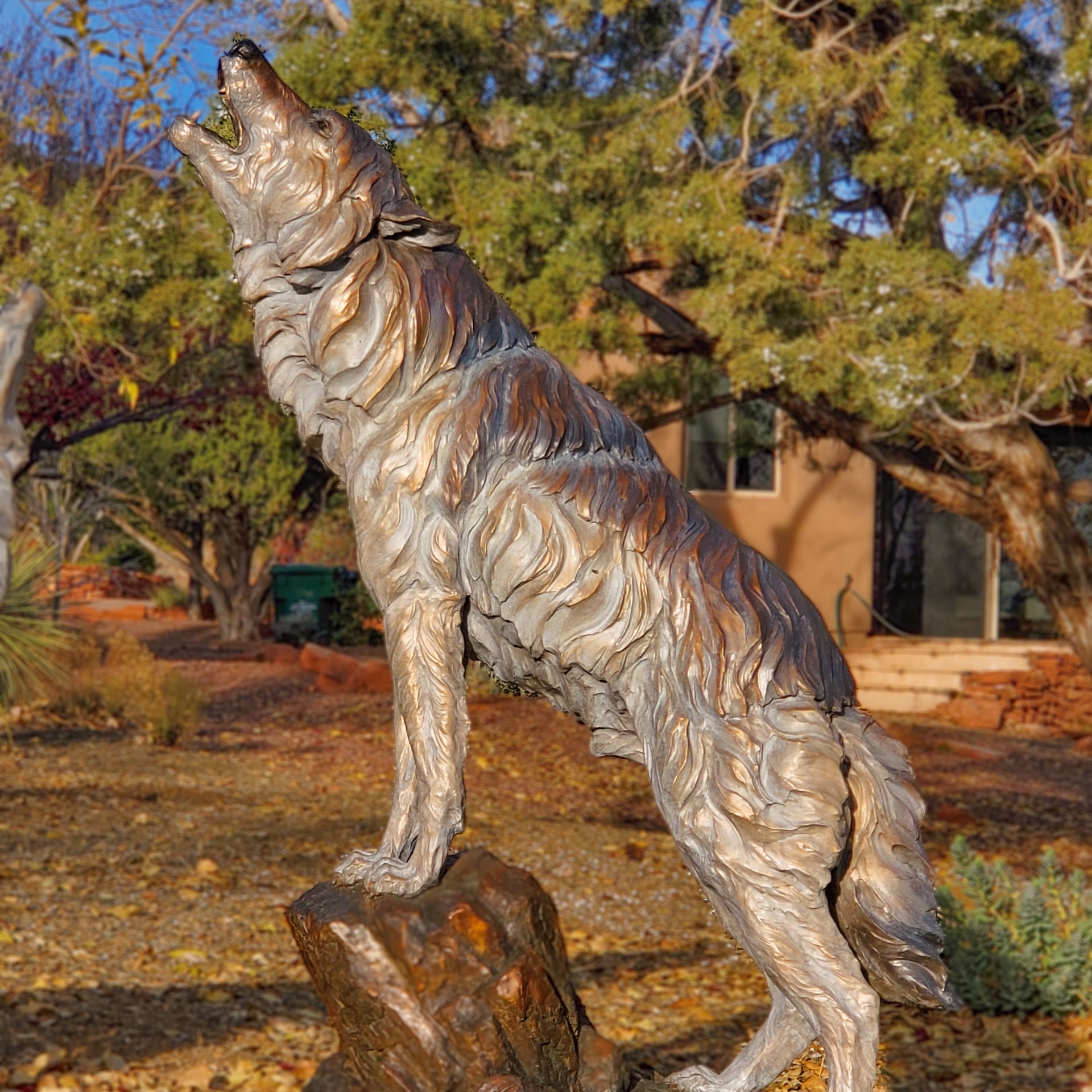 The Howling Wind (Standing Wolf) (Edition of 9 to 12) by Ken Rowe