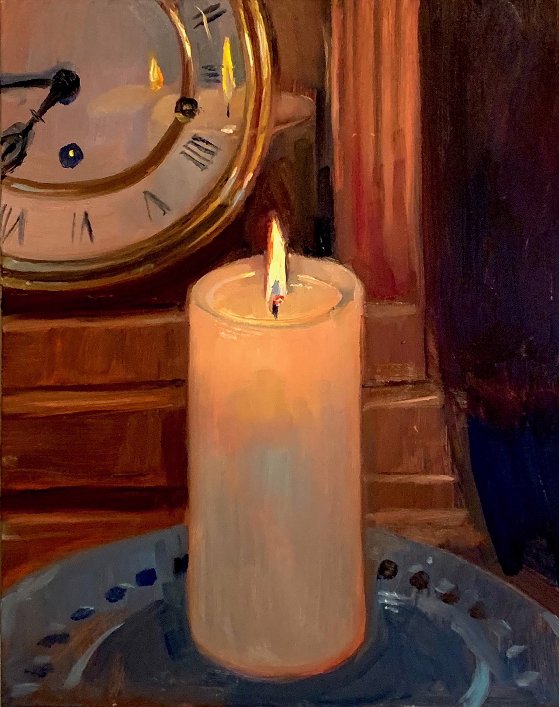 Candle with Clock by Carl Grauer