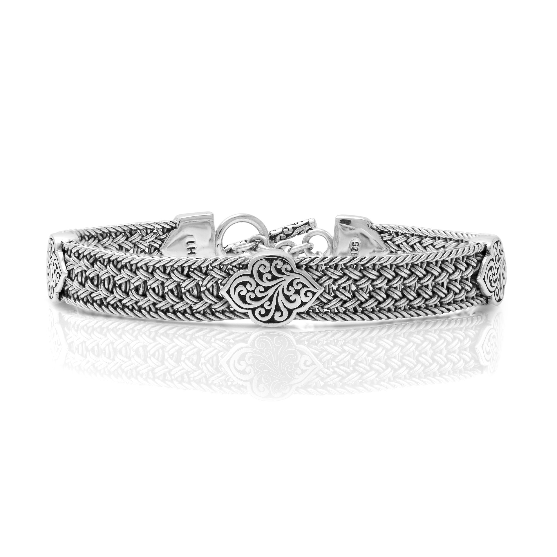 9756 Sterling Silver Textile Weave Bracelet by Lois Hill