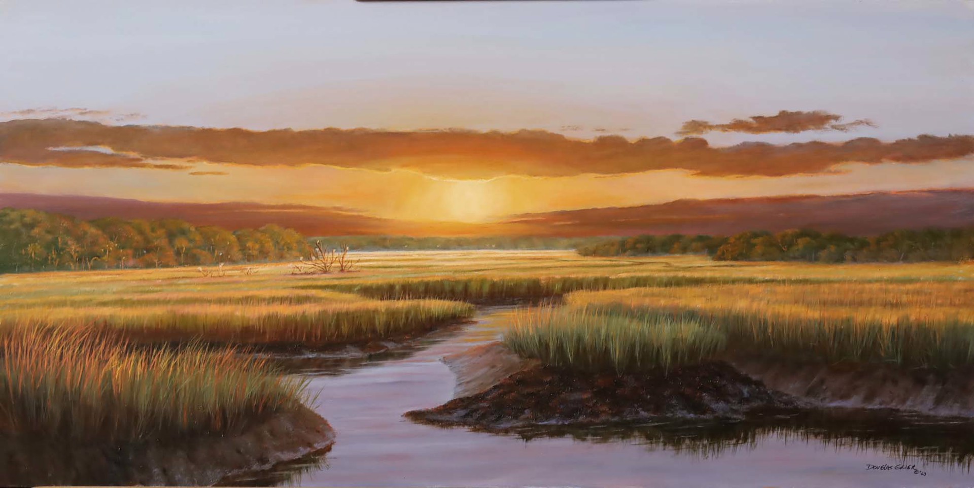 Sunset on the Marsh Grass by Douglas Grier