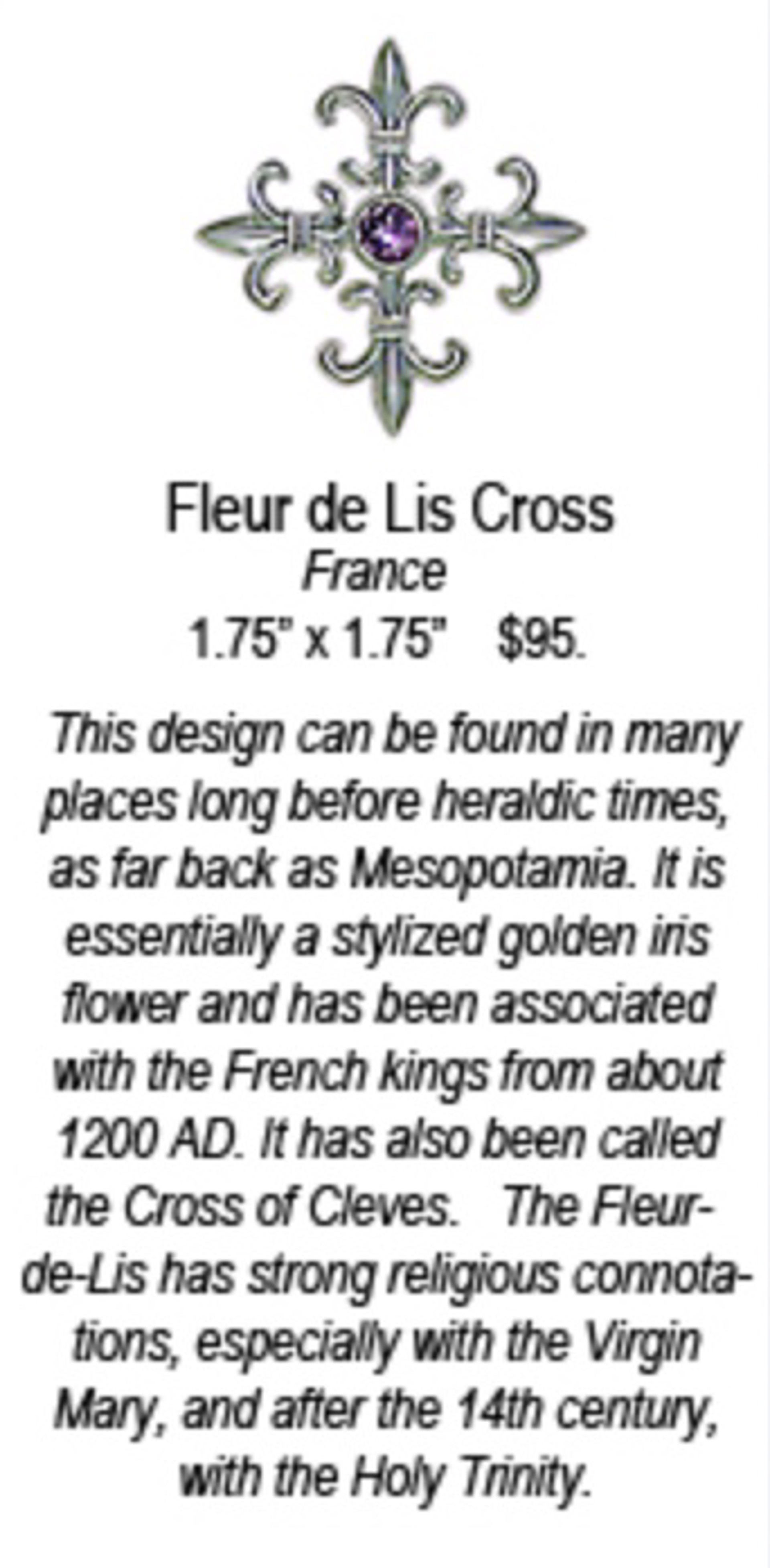 Pendant - Fleur de Lis Cross 9551 by Deanne McKeown
