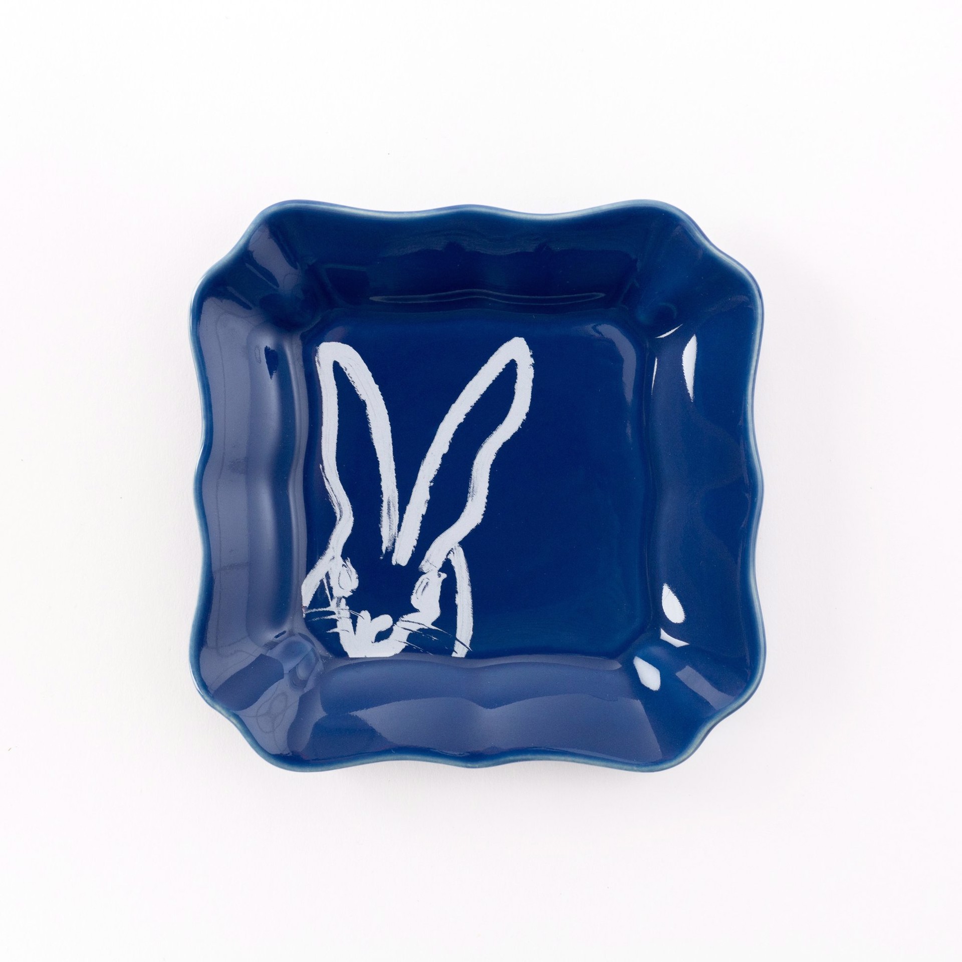 Bunny Portrait Plate - Blue by Hunt Slonem (Hop Up Shop)
