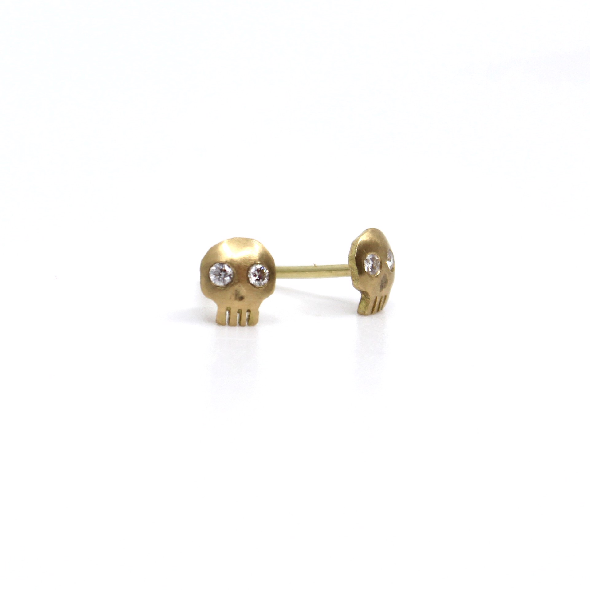 Skull Studs with Diamonds by Susan Elnora