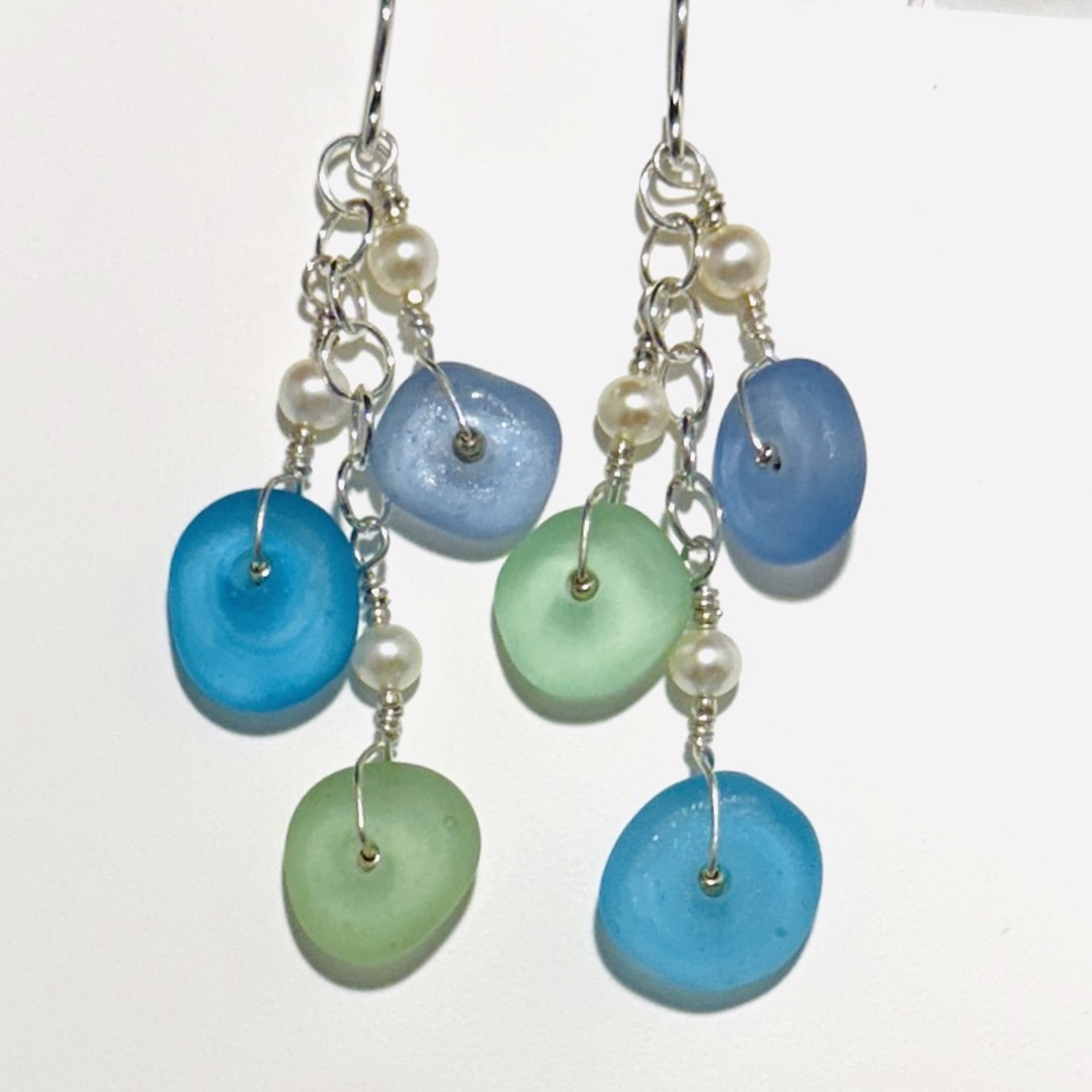 “Sea Glass”, Pearl Earrings LS24-73 by Linda Sacra