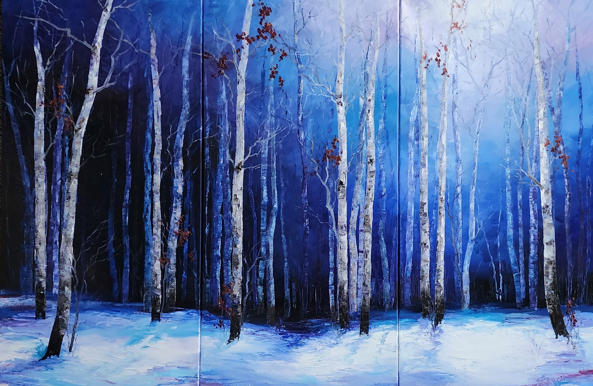 Winters Day Triptych by Amy Everhart