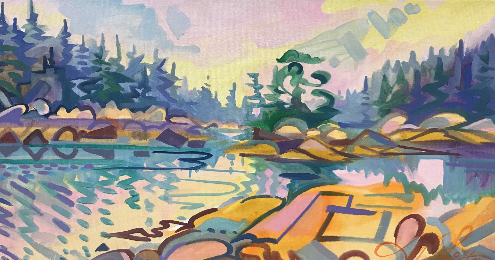 Glowing Vinalhaven Fog by Jill Hoy Portland Art Gallery