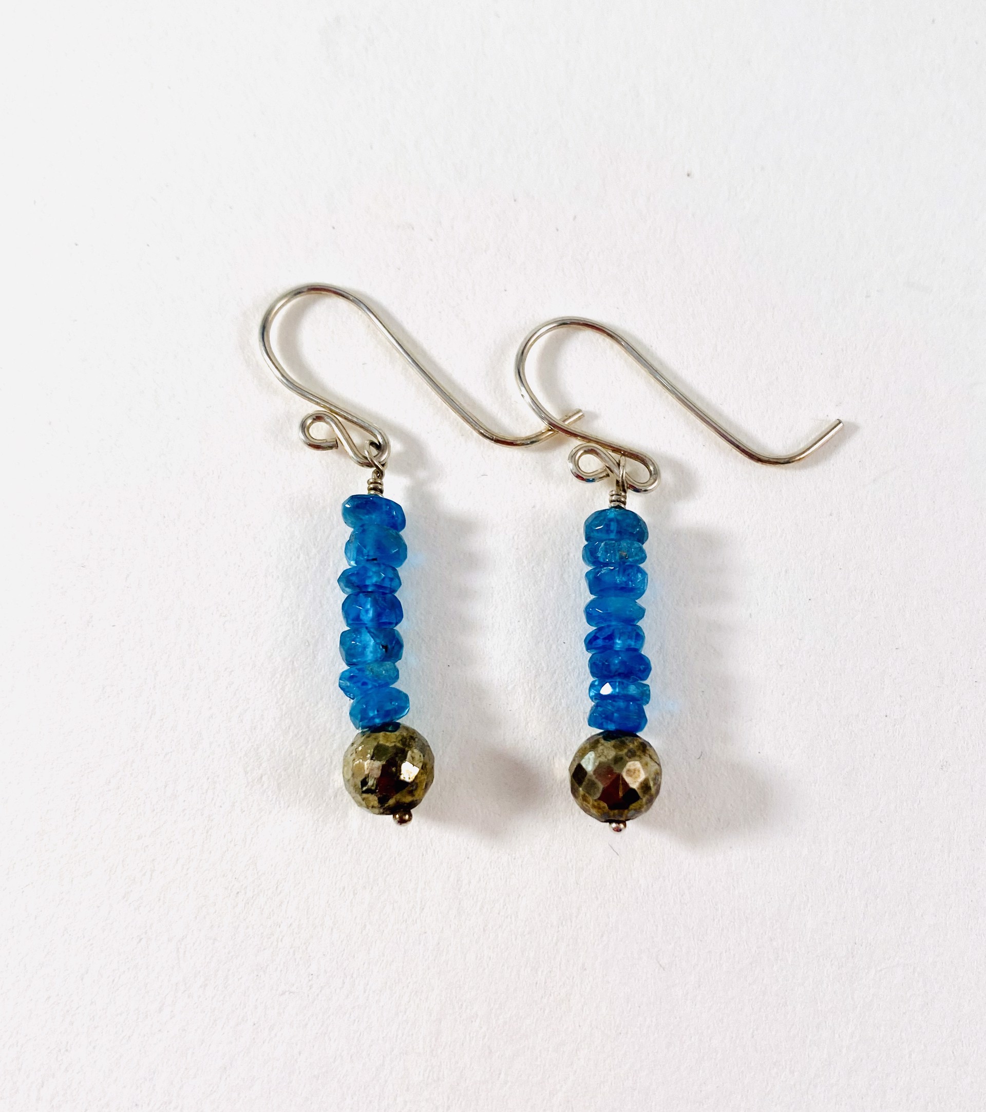 SL20-25 Apatite and Pyrite Earrings by Shelby Lee - jewelry
