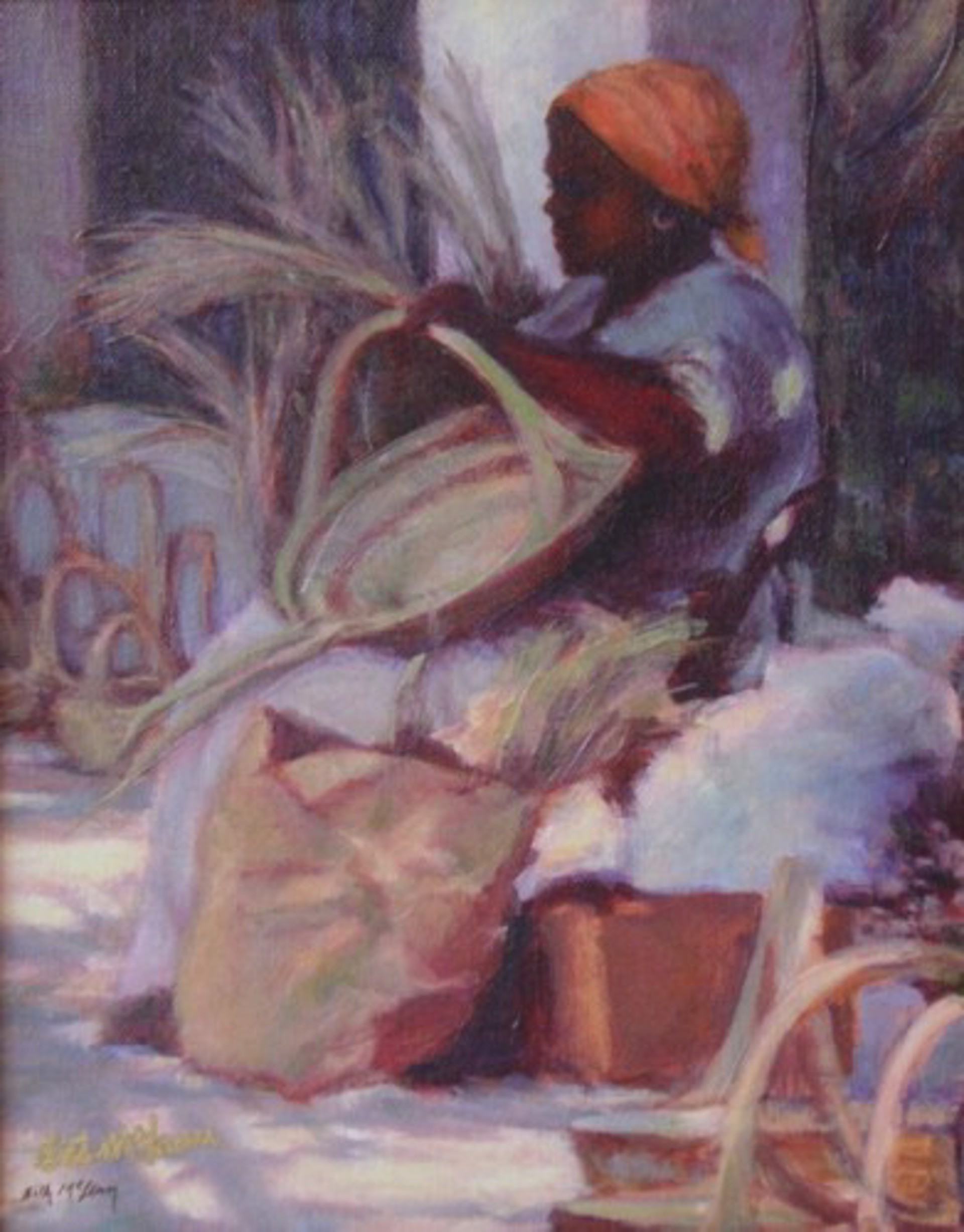 Basket Lady with Orange Kerchief by Beth McLean -- Giclee Prints