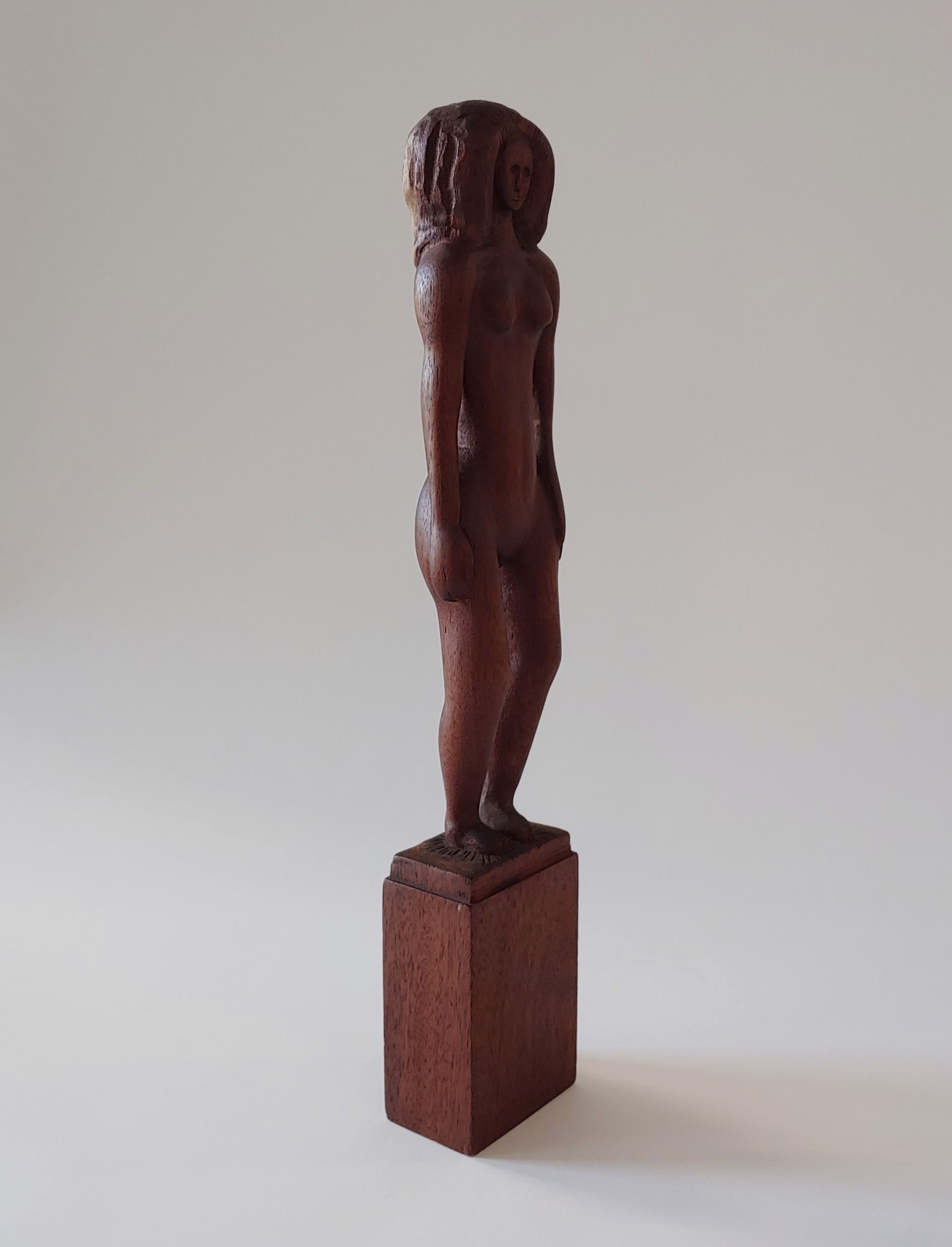 Twin (B) - Wood Sculpture by David Amdur
