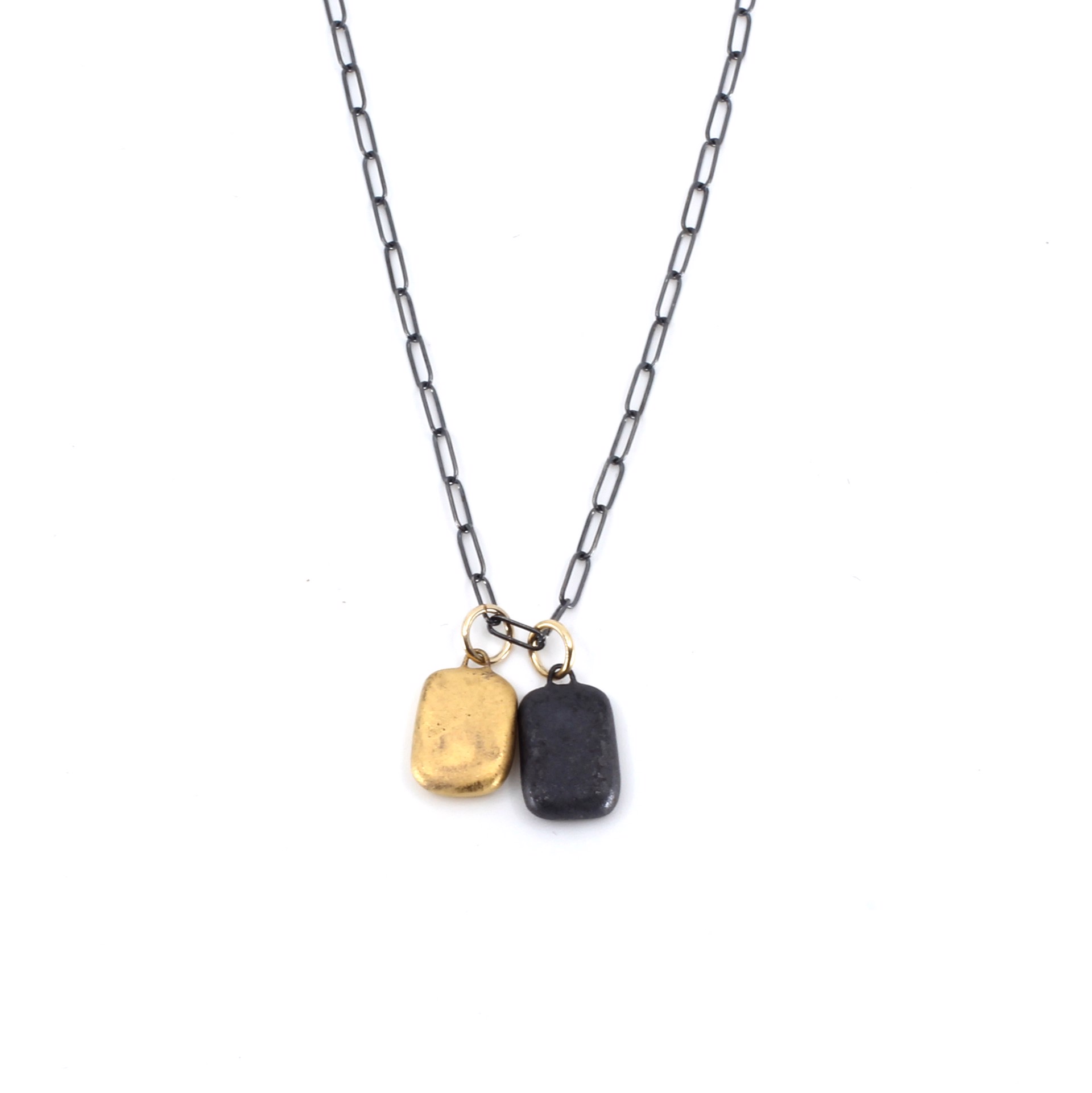 Gold + Black Charm Necklace by Jessica Wertz
