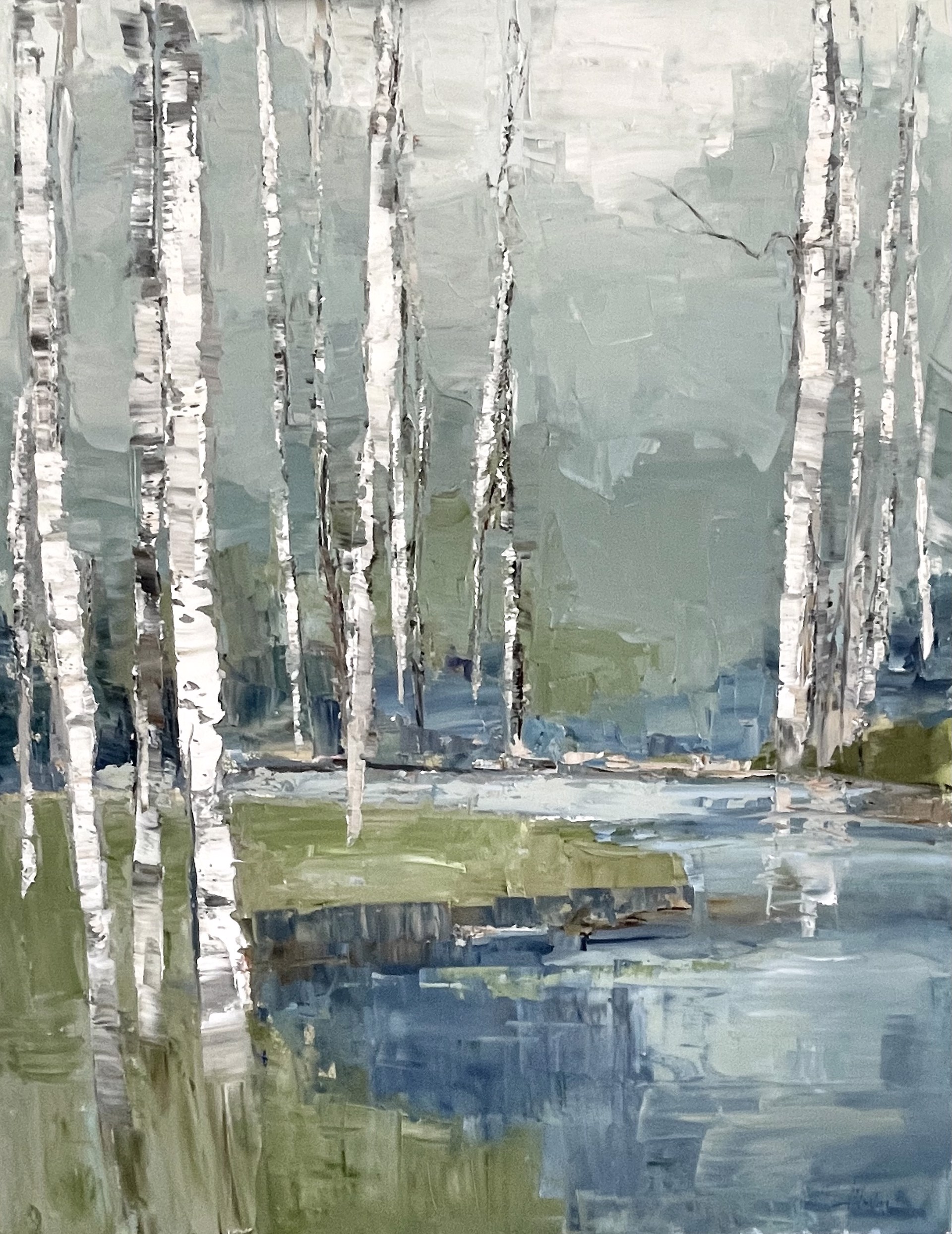 Birch And Water by Barbara Flowers