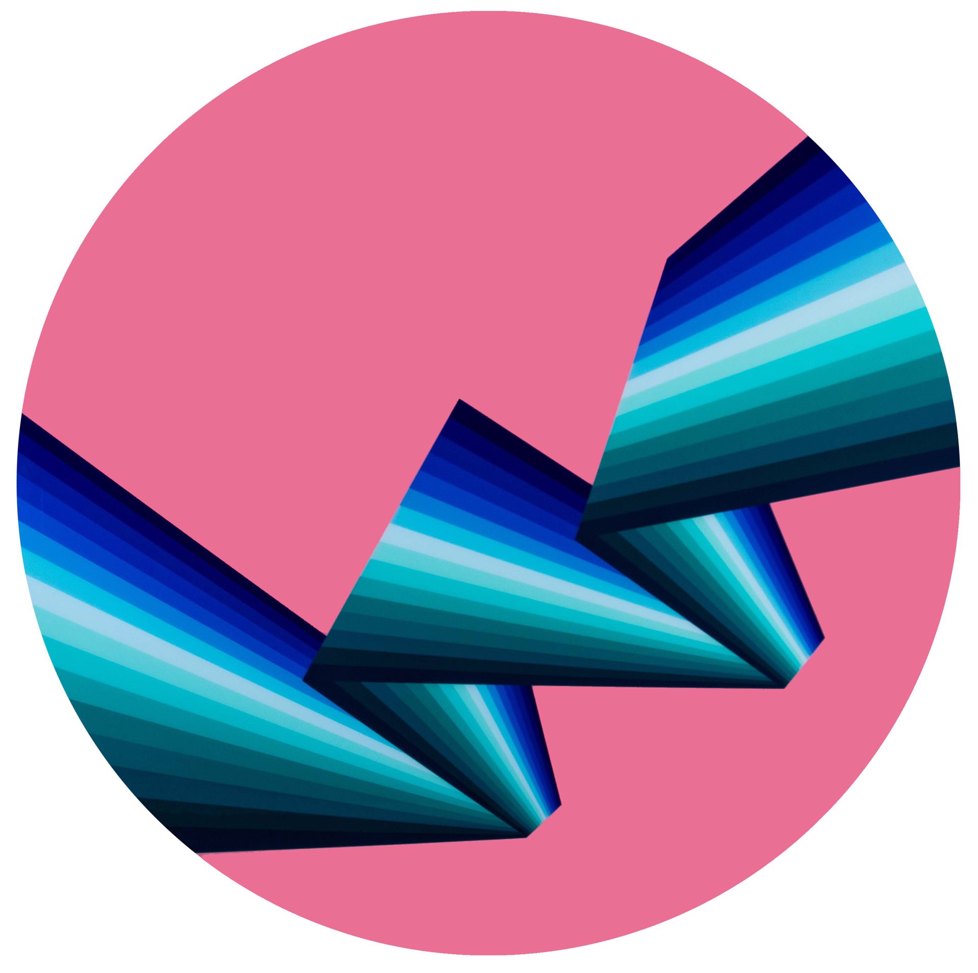 Commission - Blue Array on Pink by Jarrad Tacon-Heaslip