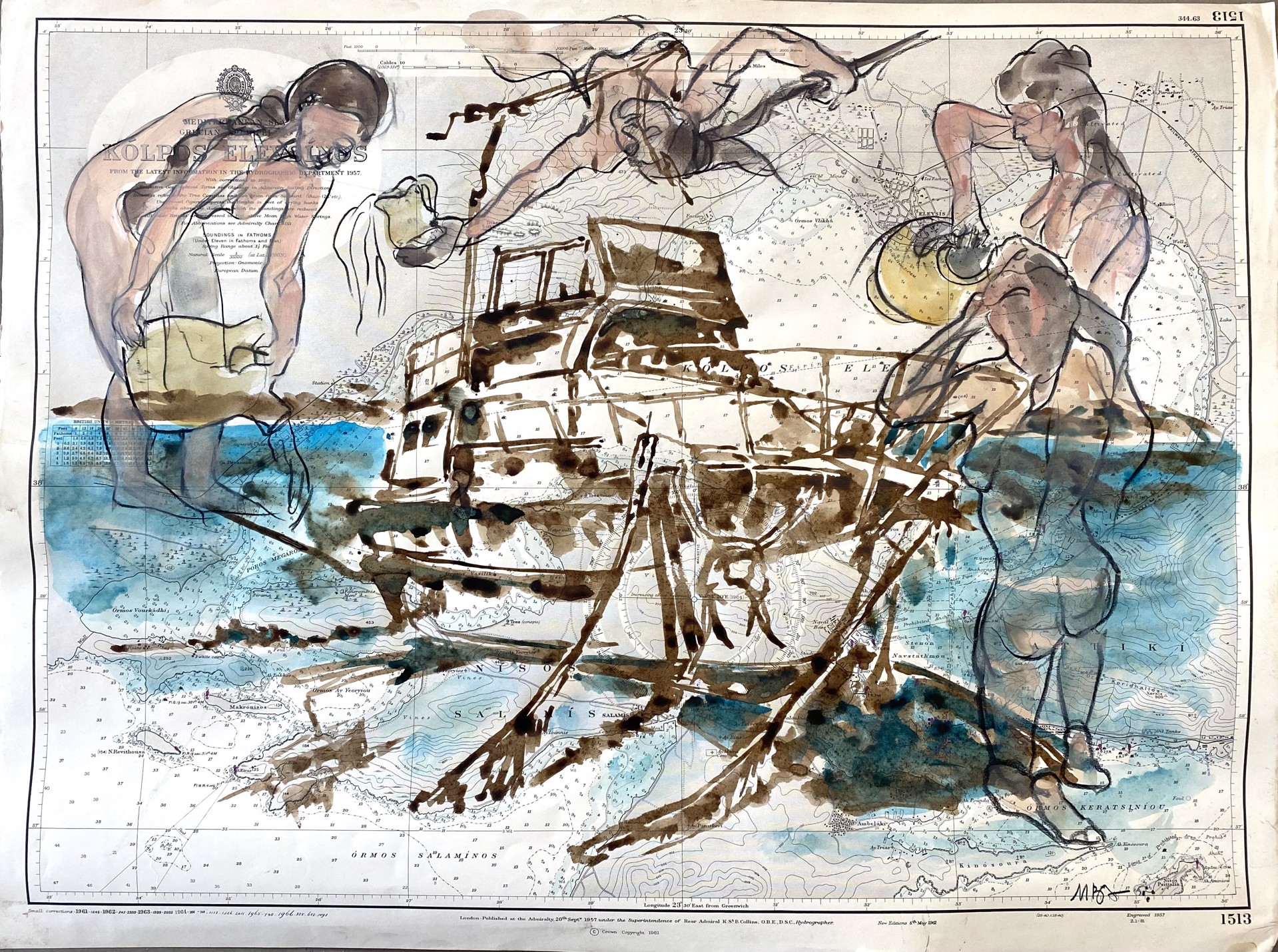 Kolpos Elevsenos - Wrecked Boat and Water Bearers by Mark Adams