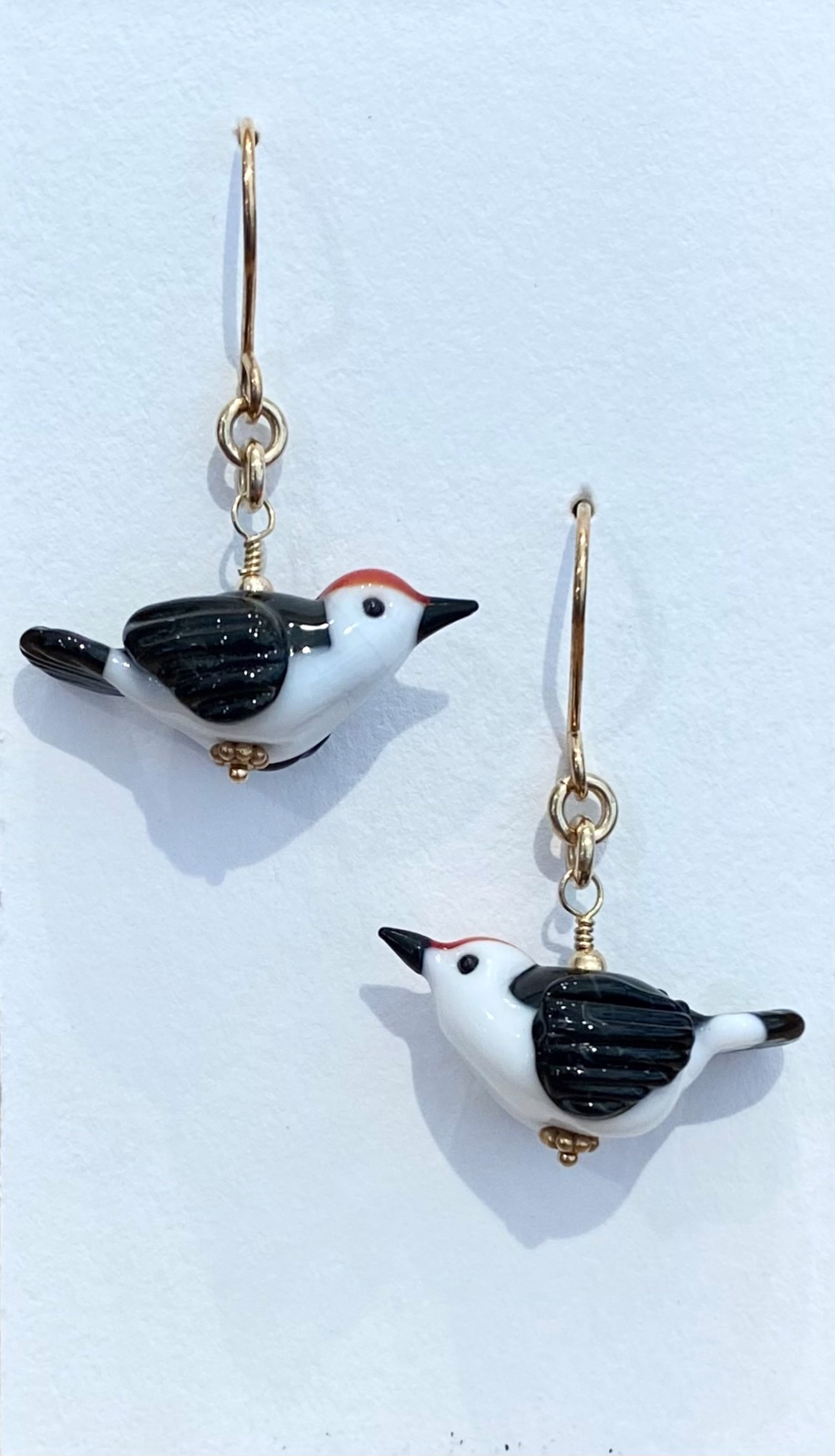 Black and White Bird Earrings by Emelie Hebert