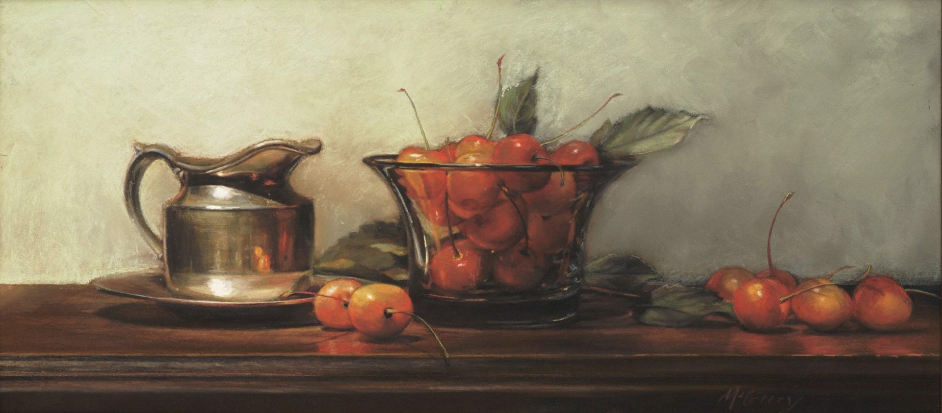 Rainier Cherries & Creamer by Anne McGrory