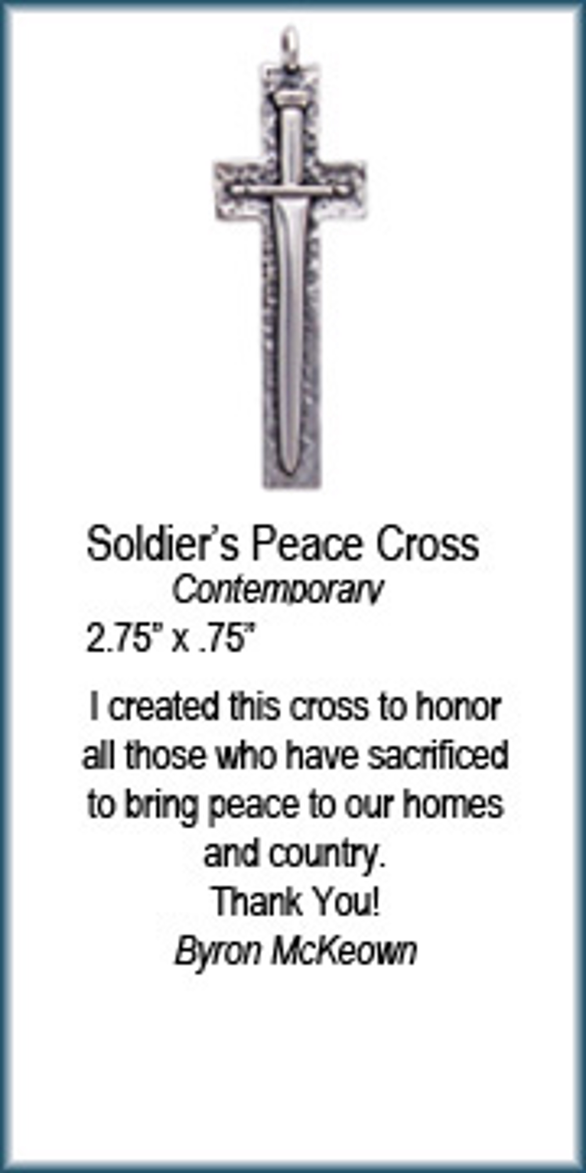 Pendant - Soldiers Peace Cross - 8359 by Deanne McKeown