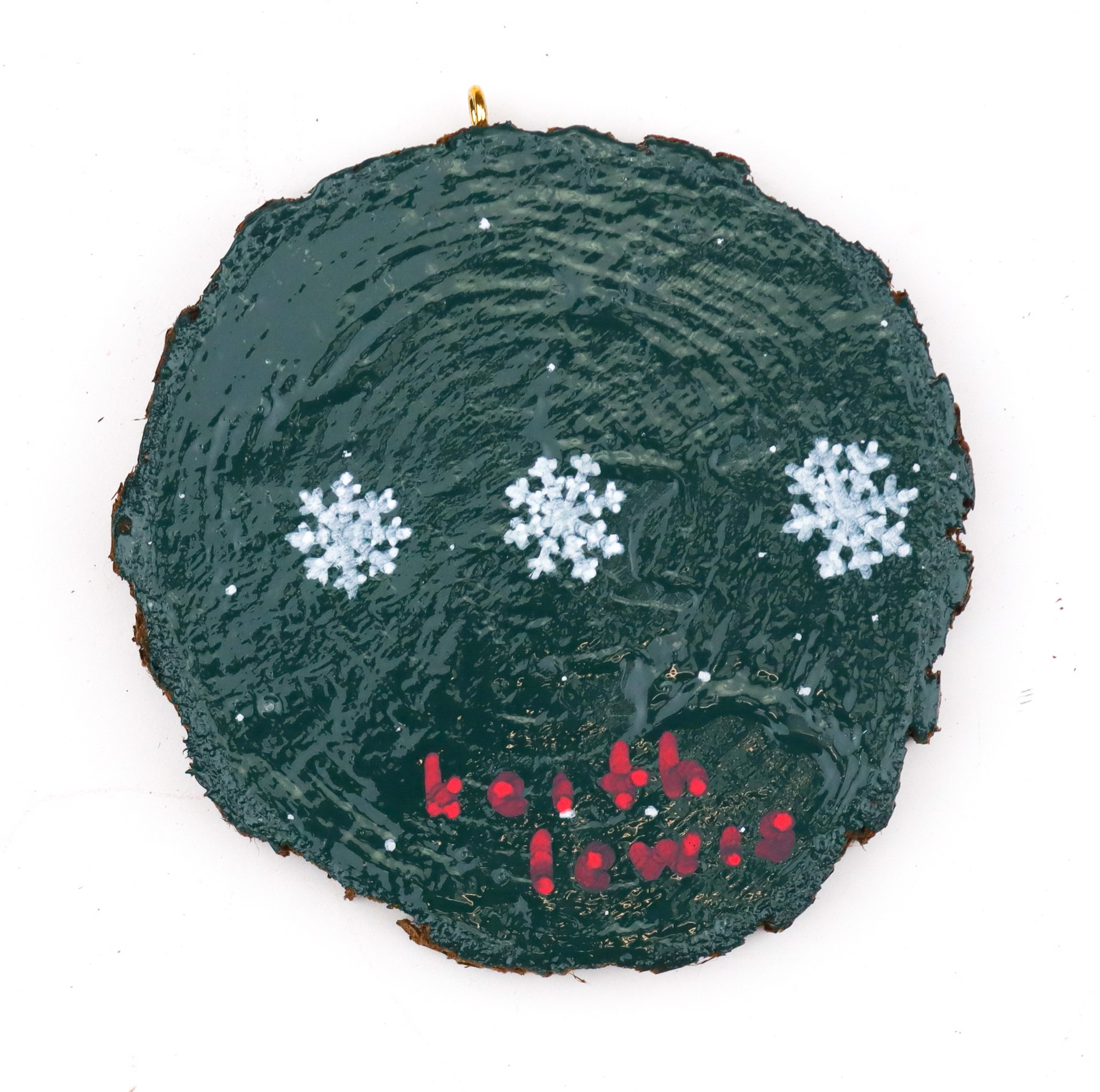 Snowflakes Green Brown (ornament) by Keith Lewis