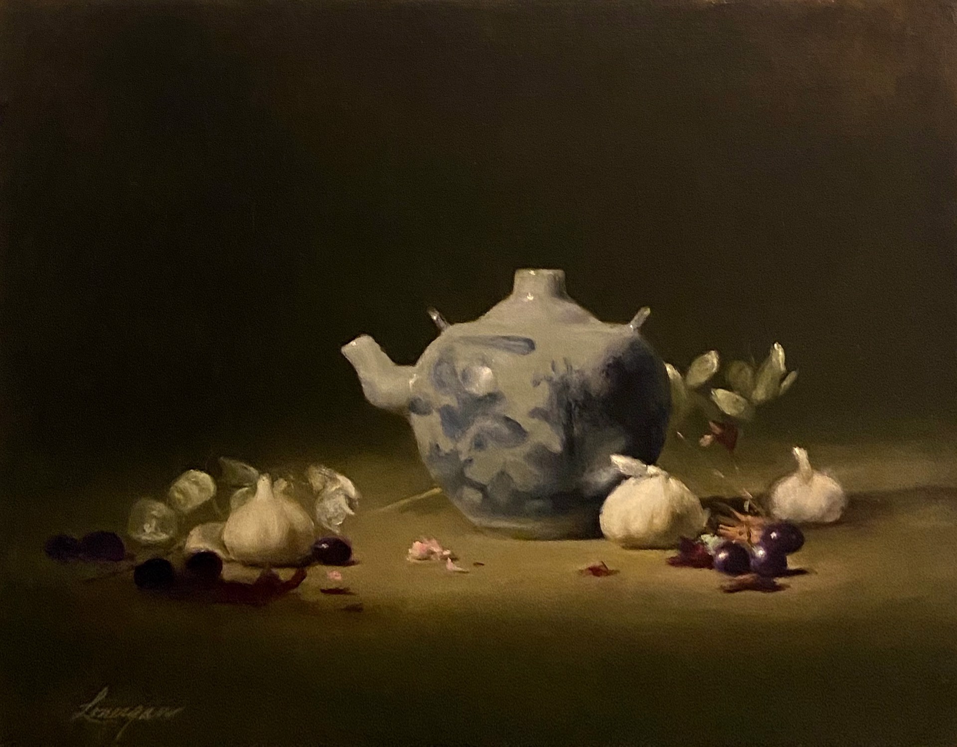 Asian Teapot with Garlic by John Lonergan