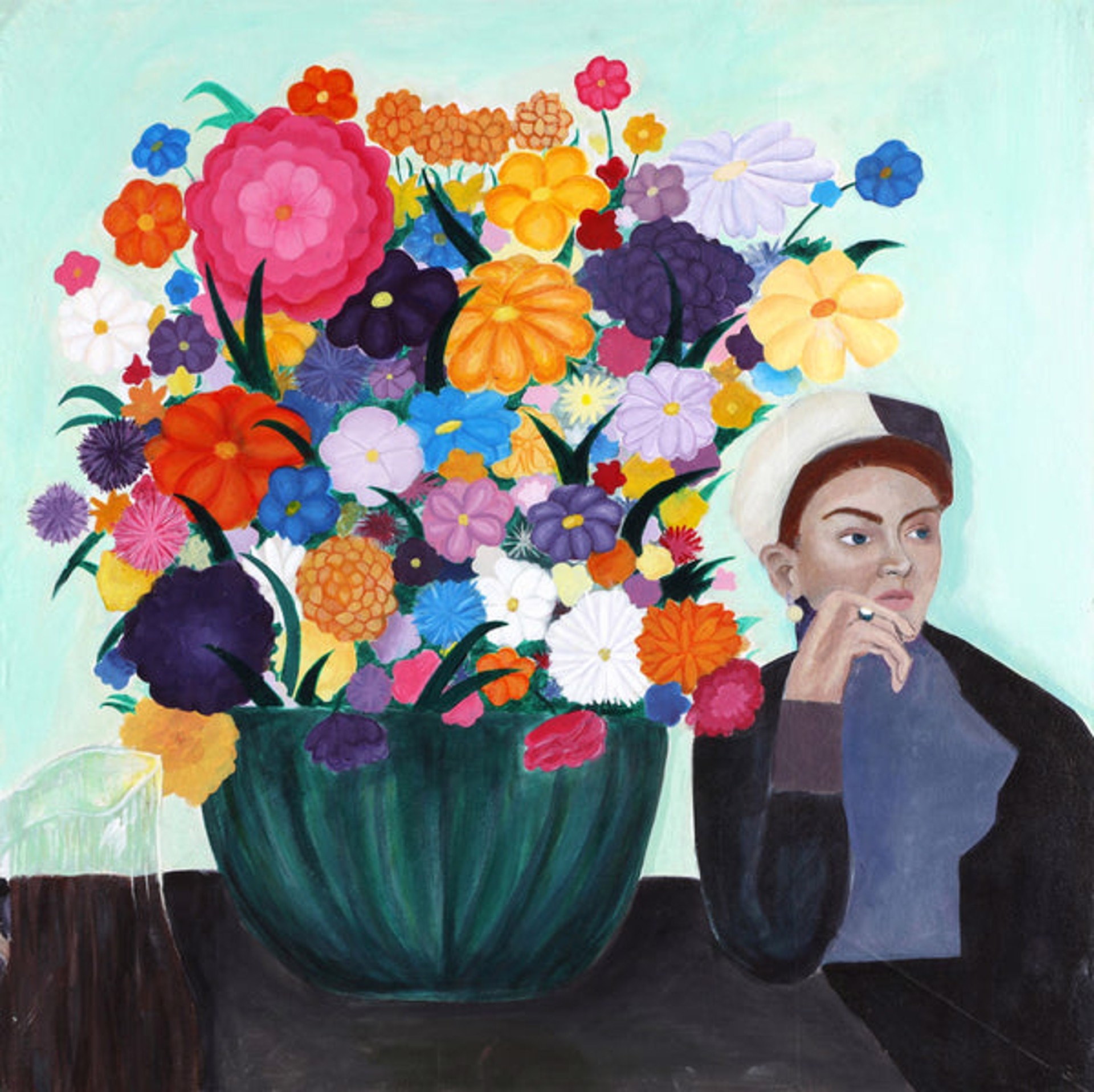 Woman With Flowers by Madeline Murphy