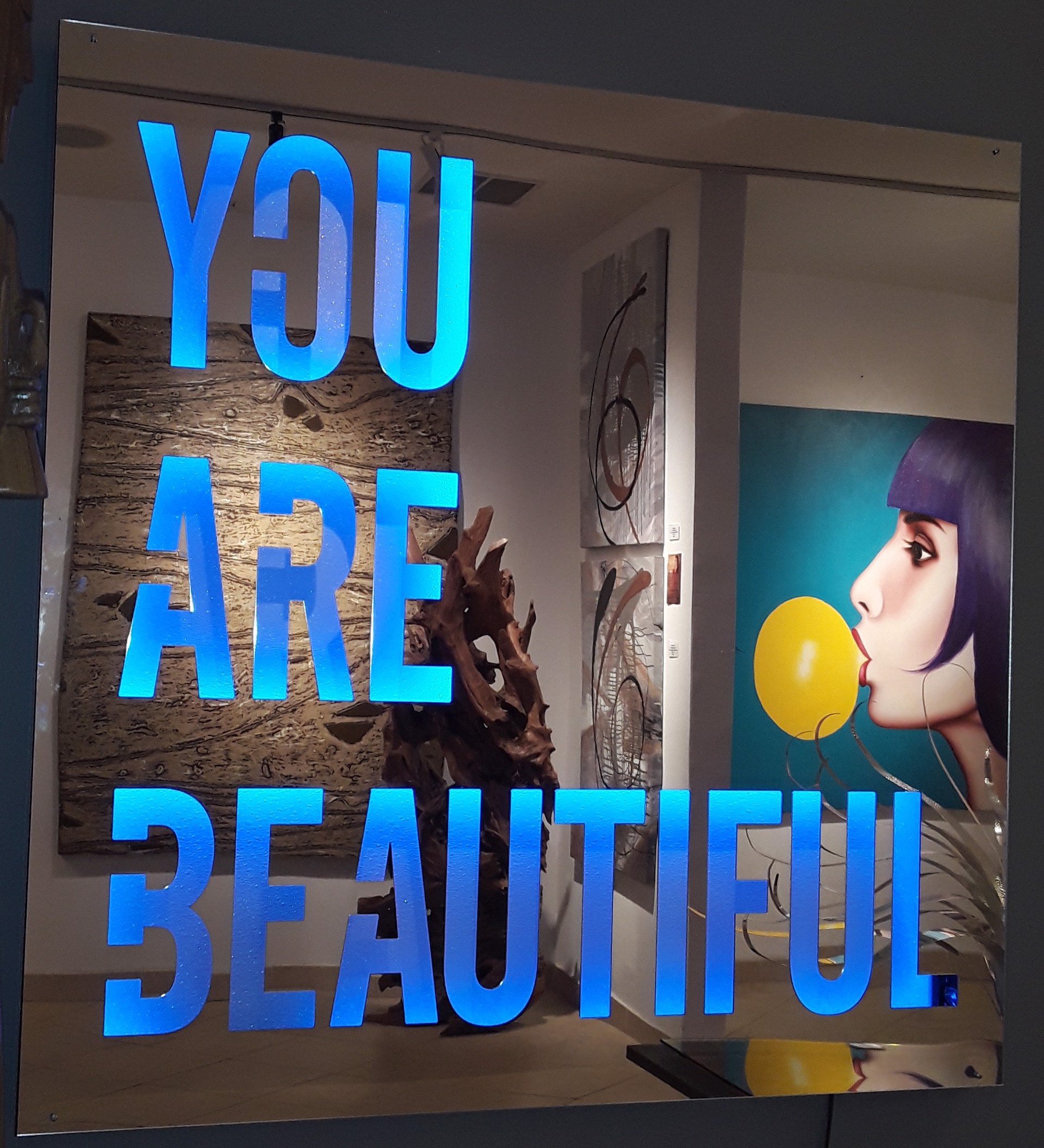 "You Are Beautiful" by Affirmative Mirrors Installation by Elena Bulatova