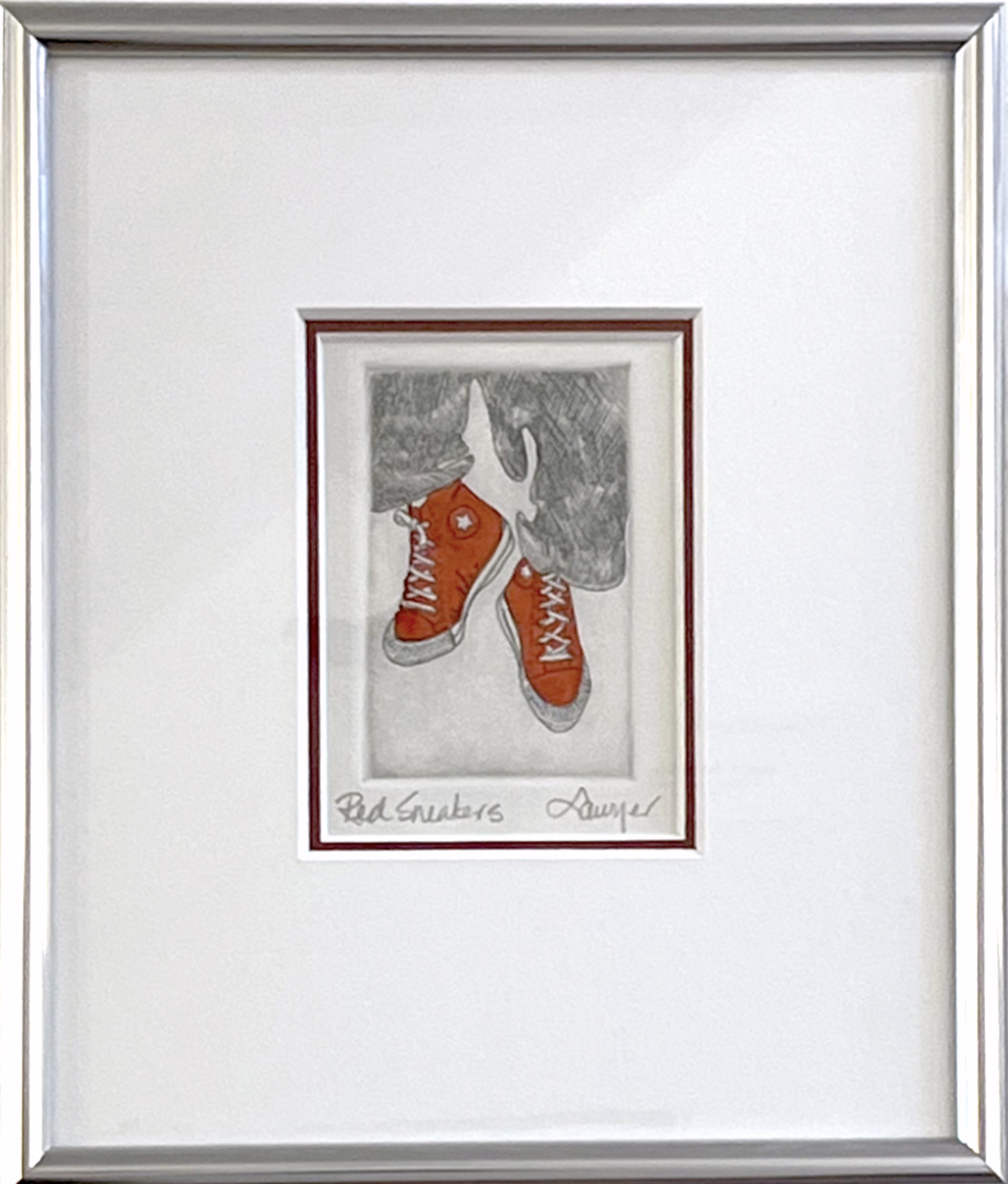 Red Sneakers (framed) by Anne Sawyer