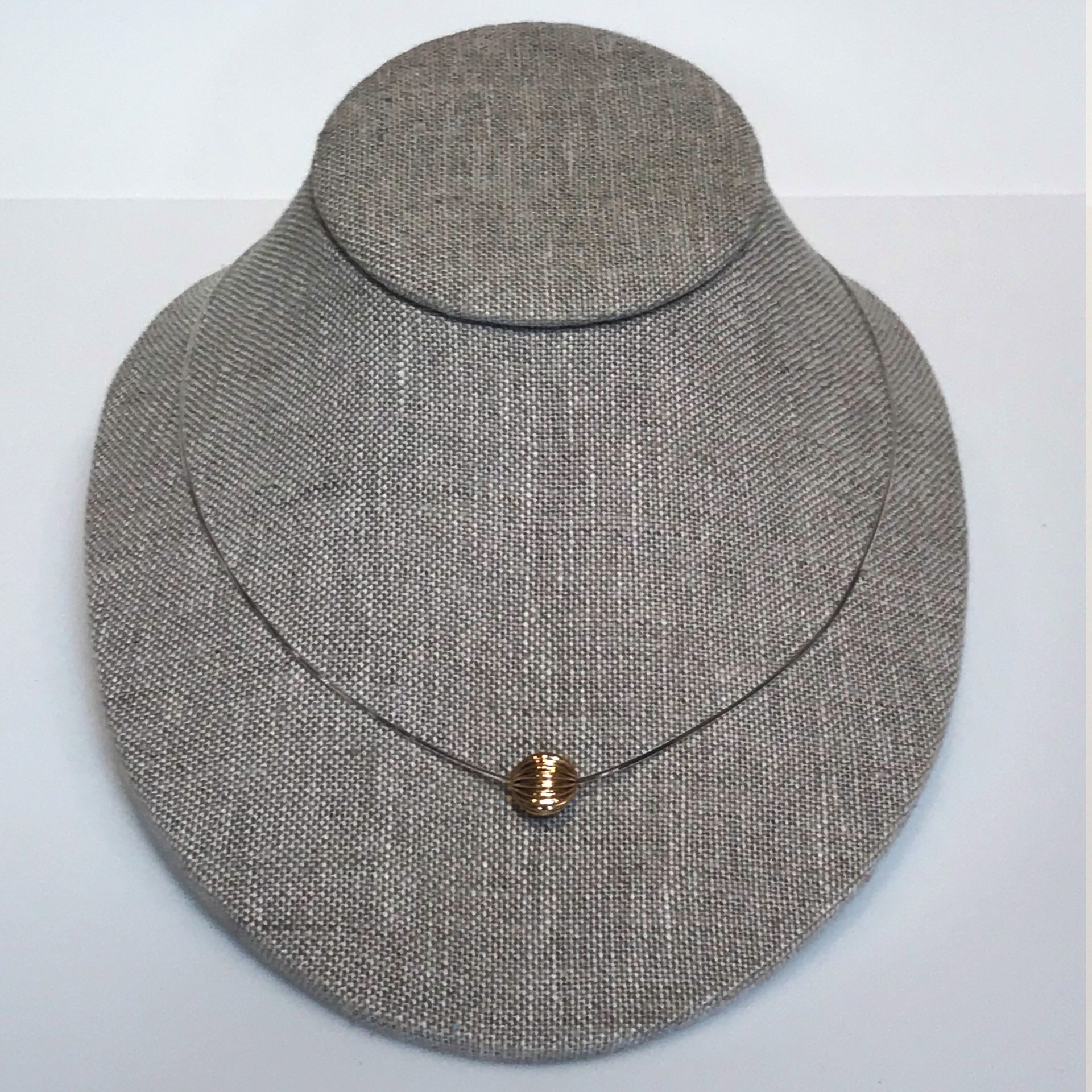 18" Eunity Necklace With Textured Gold Bead by Suzanne Woodworth